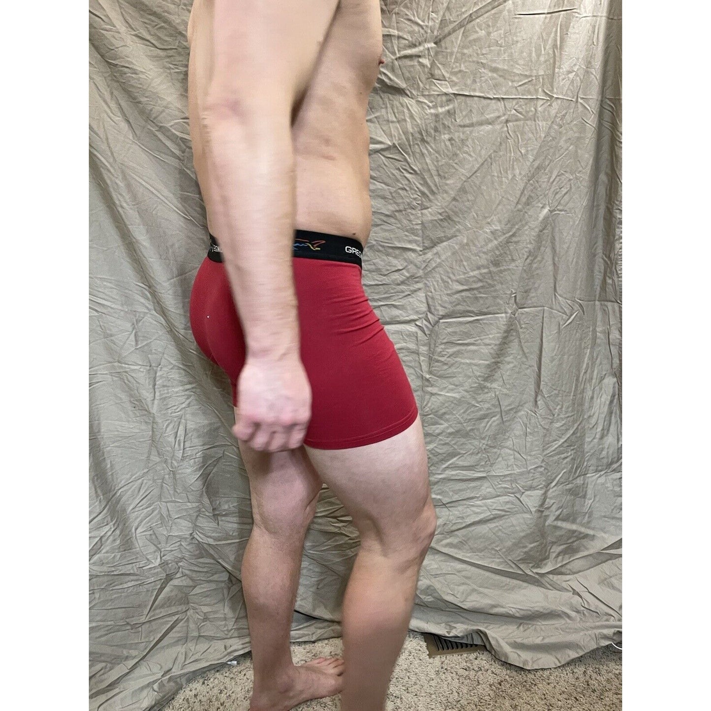 men's greg norman red small compression shorts