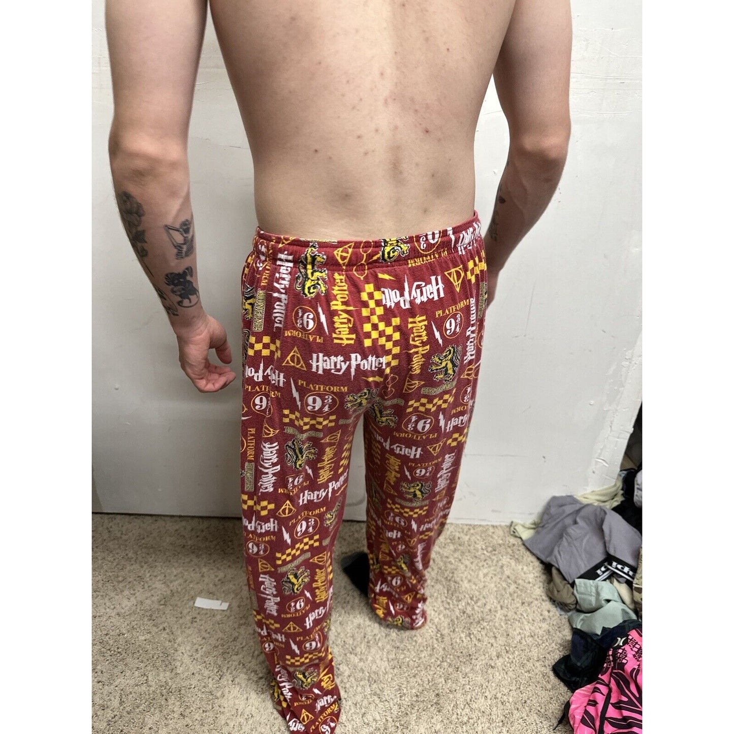 MENS XL Harry Potter Hogwarts Gryffindor Sleep Lounge Pajama Pants Platform