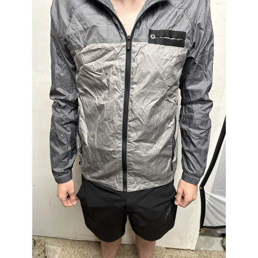 Men’s Gray Medium Tavik Modern Beach Culture Full Zip Hoodie Wind Breaker Nylon