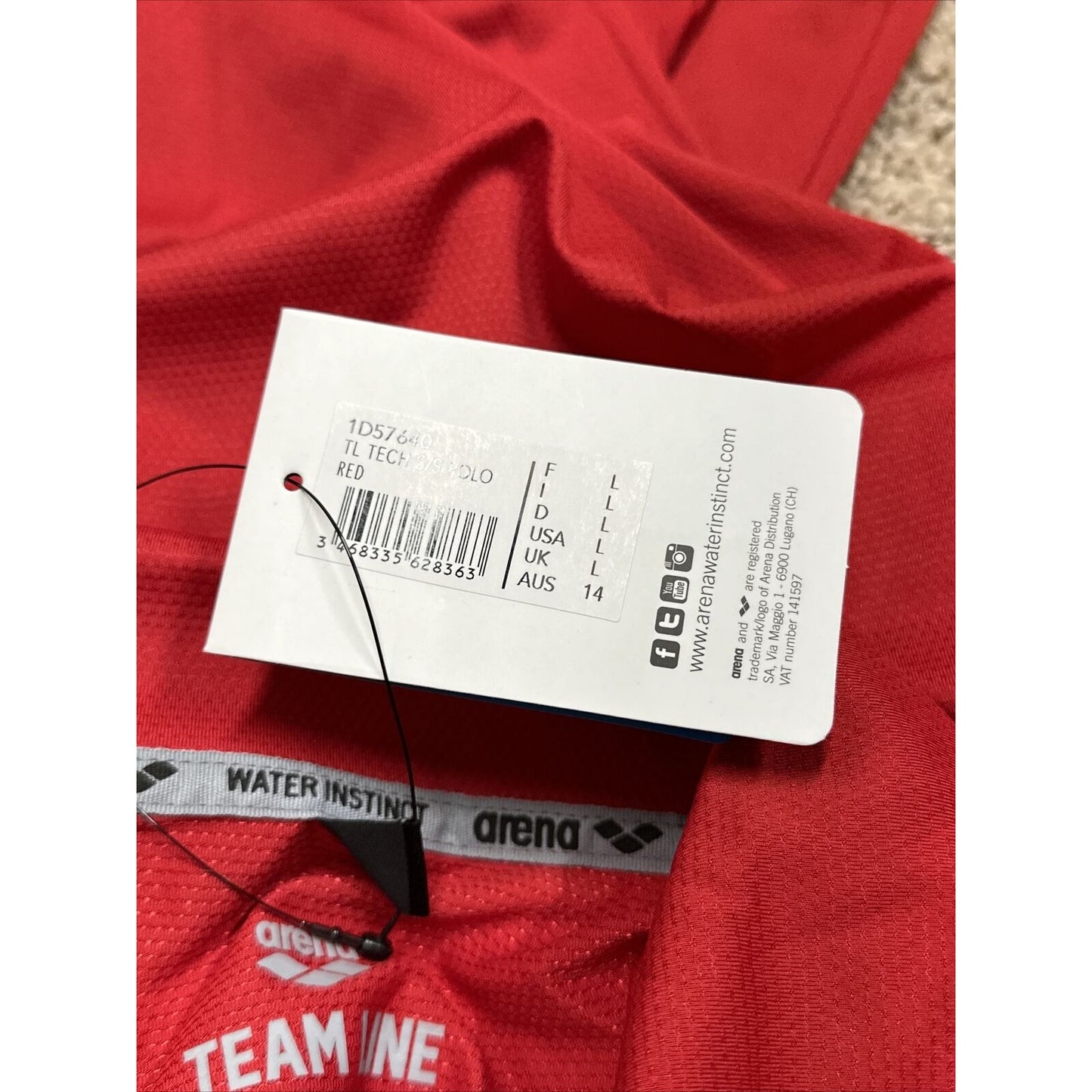 men’s red polo shirt arena usa swimming Size Large