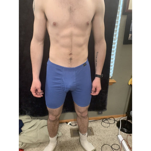 Men’s Tagless Boxer Briefs Size Large Hanes Blue Comfort Soft