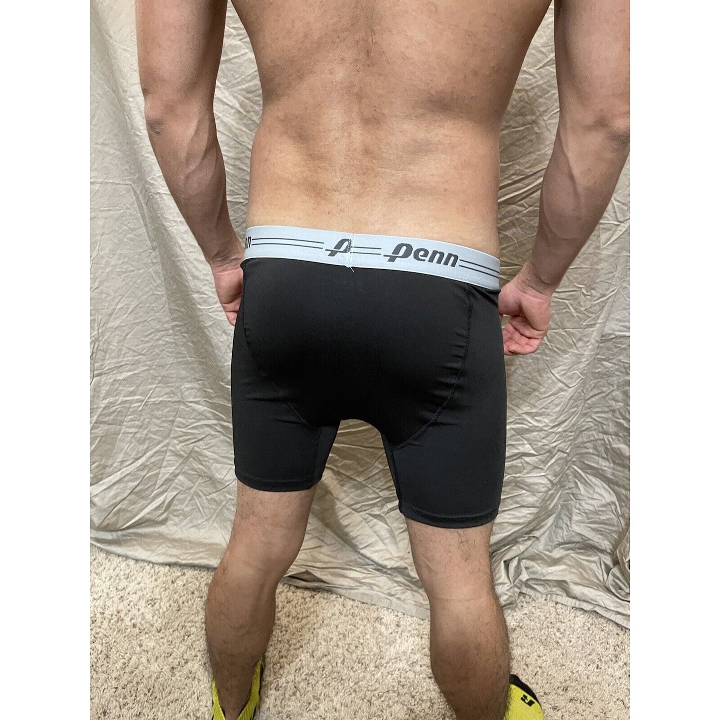 men's black penn medium compression boxer shorts