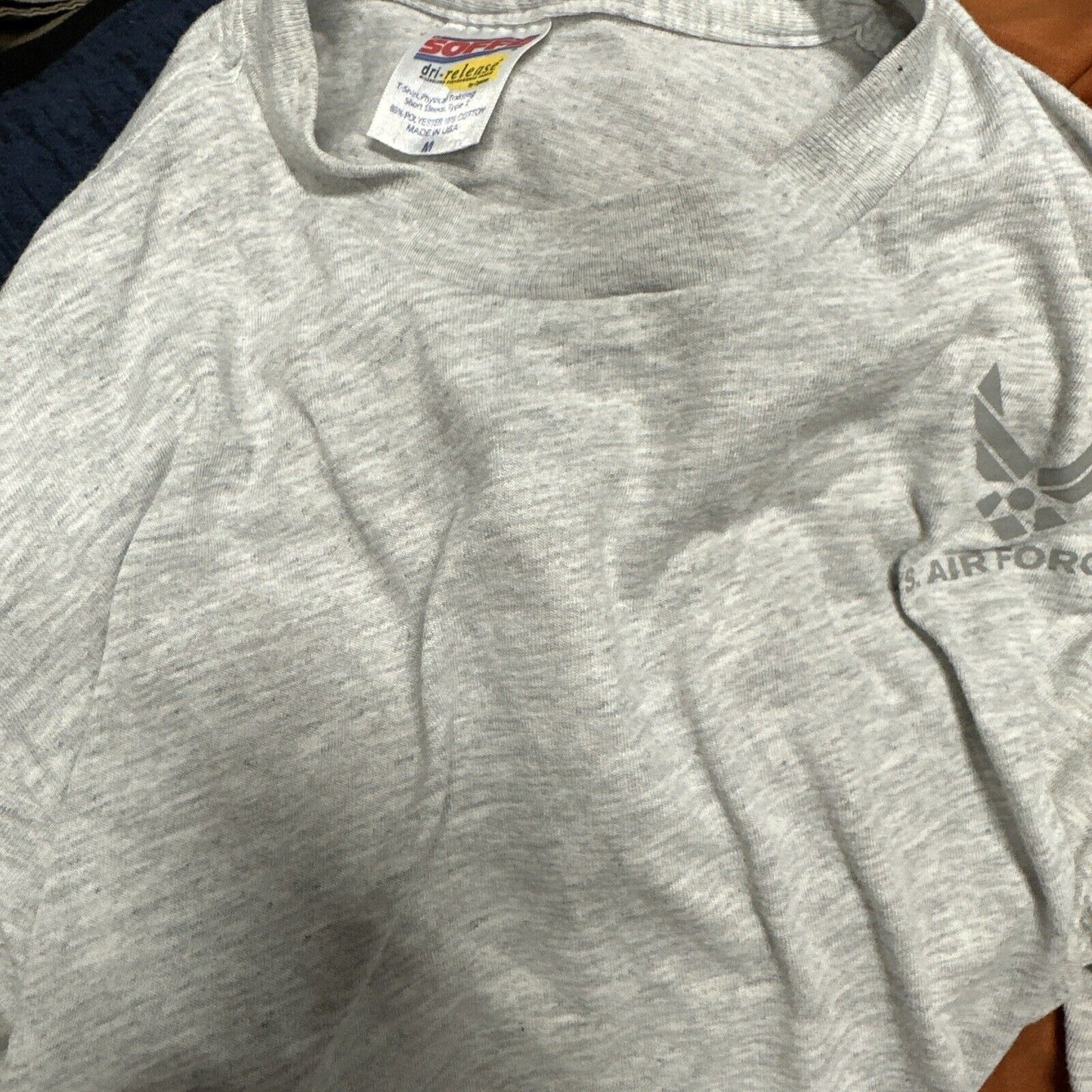 Men’s Soffe Dri Release Medium USAF Pt Uniform Shirt Top Short Sleeve