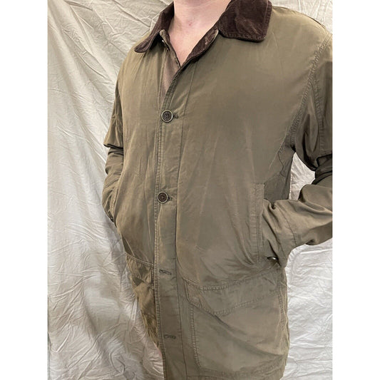 Men's Eddie Bauer button up jacket brown corduroy Medium