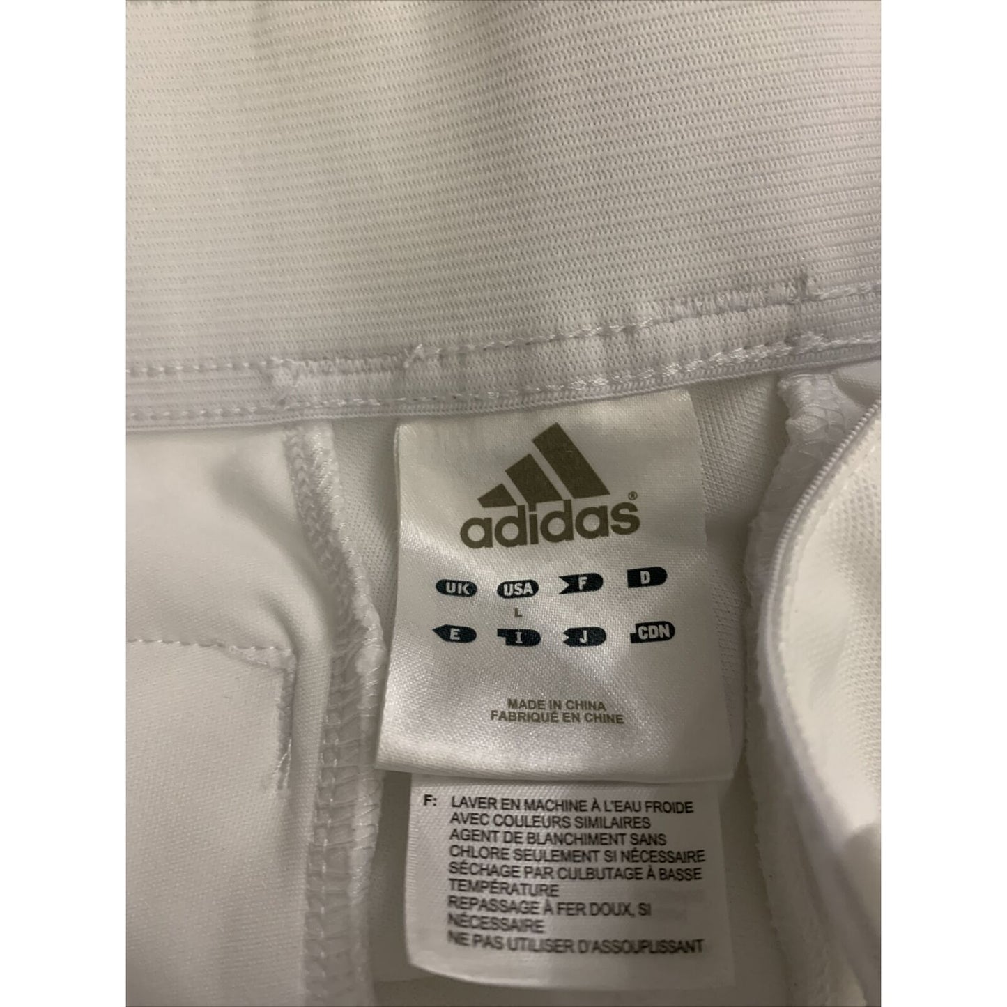 Men’s Adidas Climalite White Polyester Baseball Pants Size Large