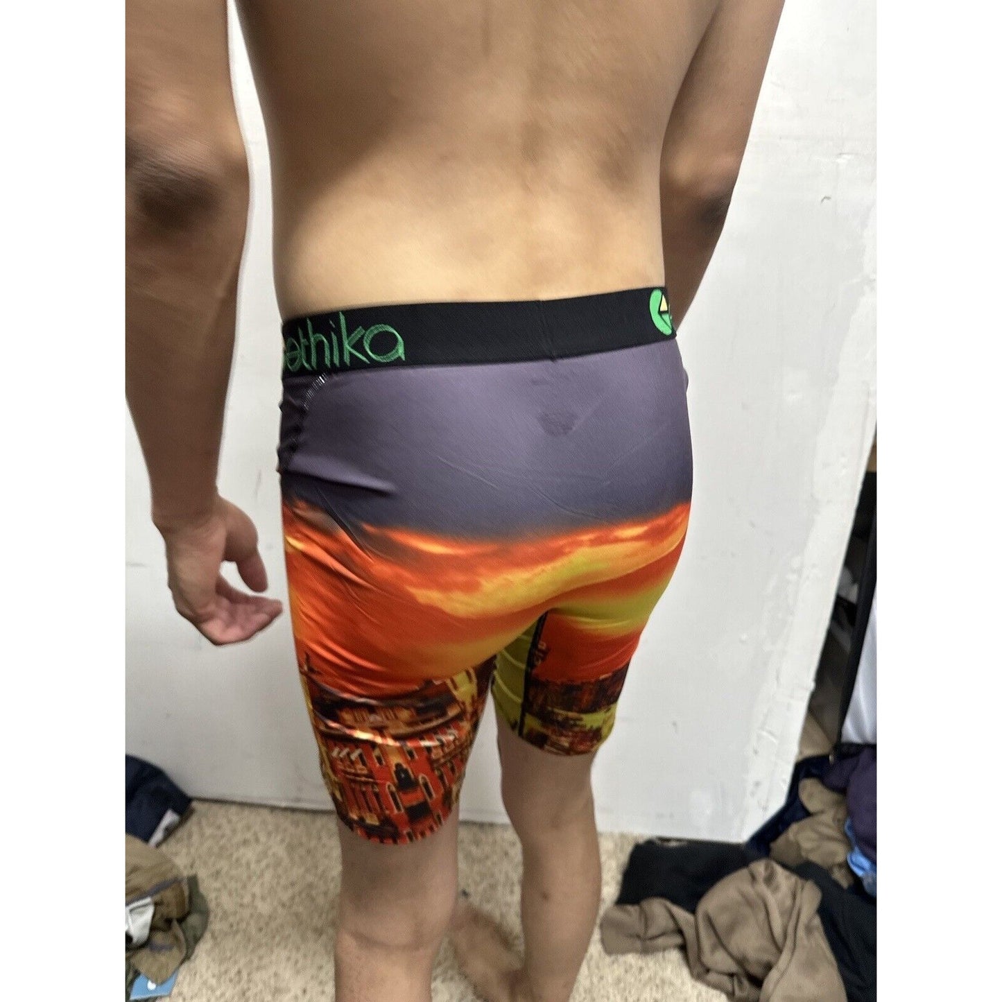Men’s European Sunset Orange Ethika Large Boxer Briefs