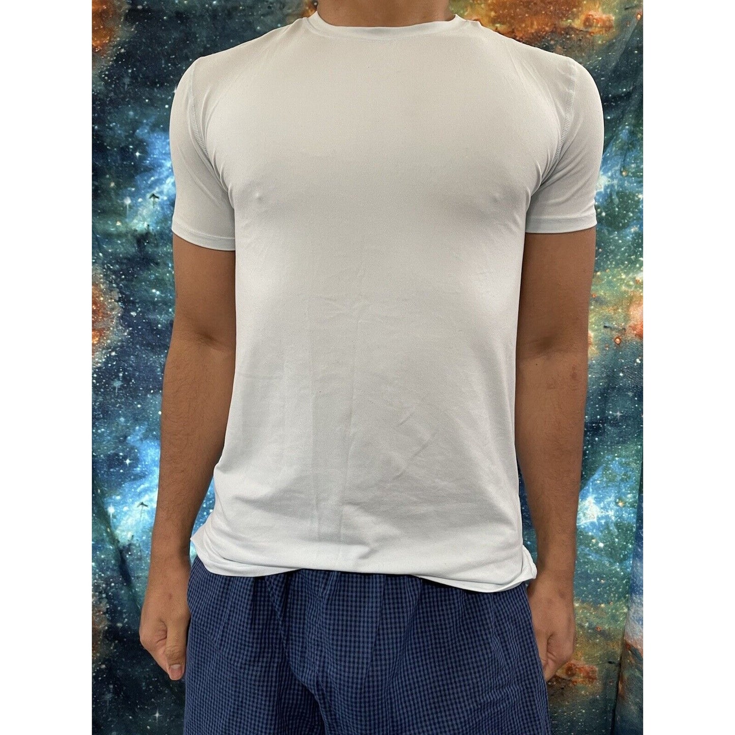 Men’s All In Motion Medium Light Blue/green workout shirt short sleeve