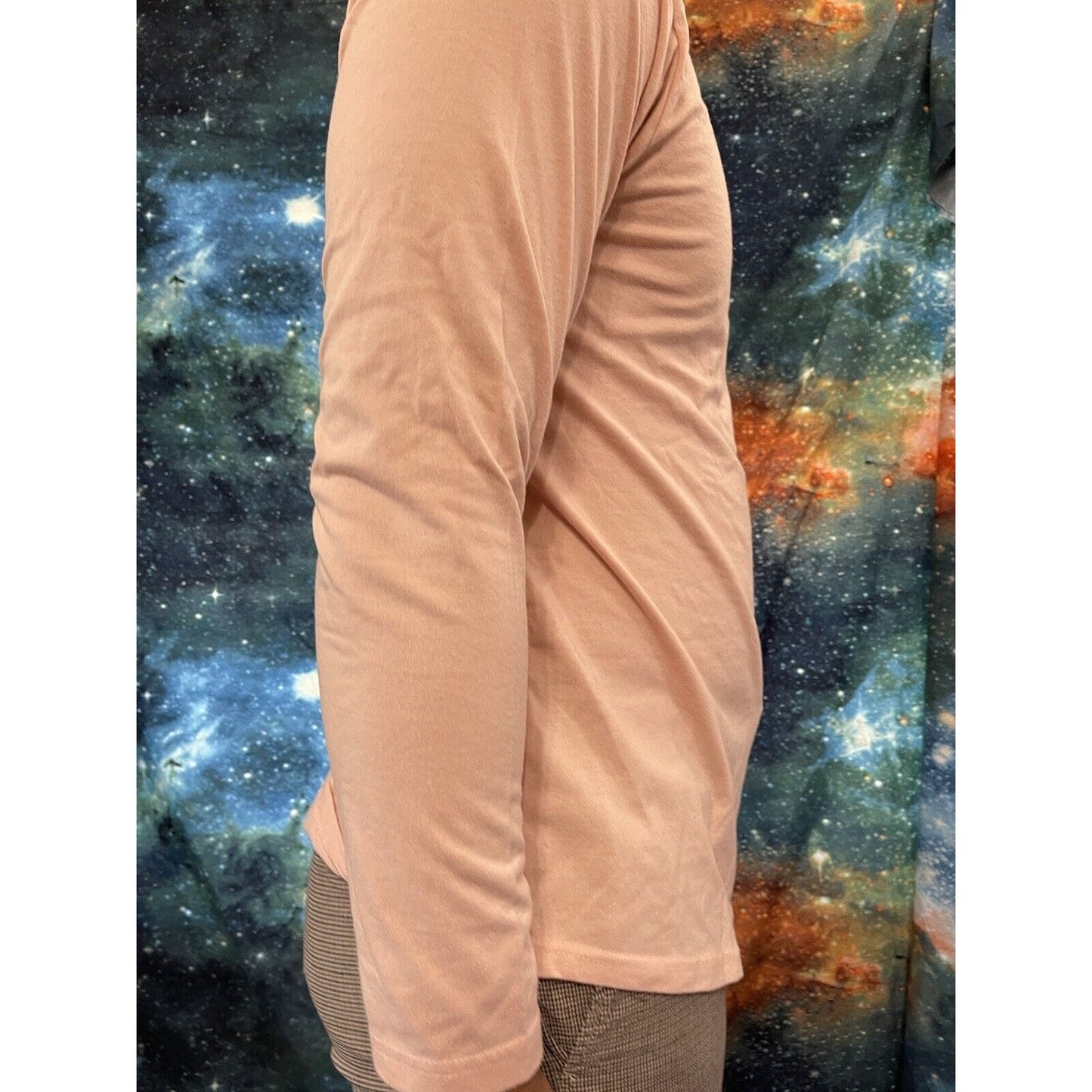 Men’s Fashion nova large long sleeve side zipper pullover Peach Color