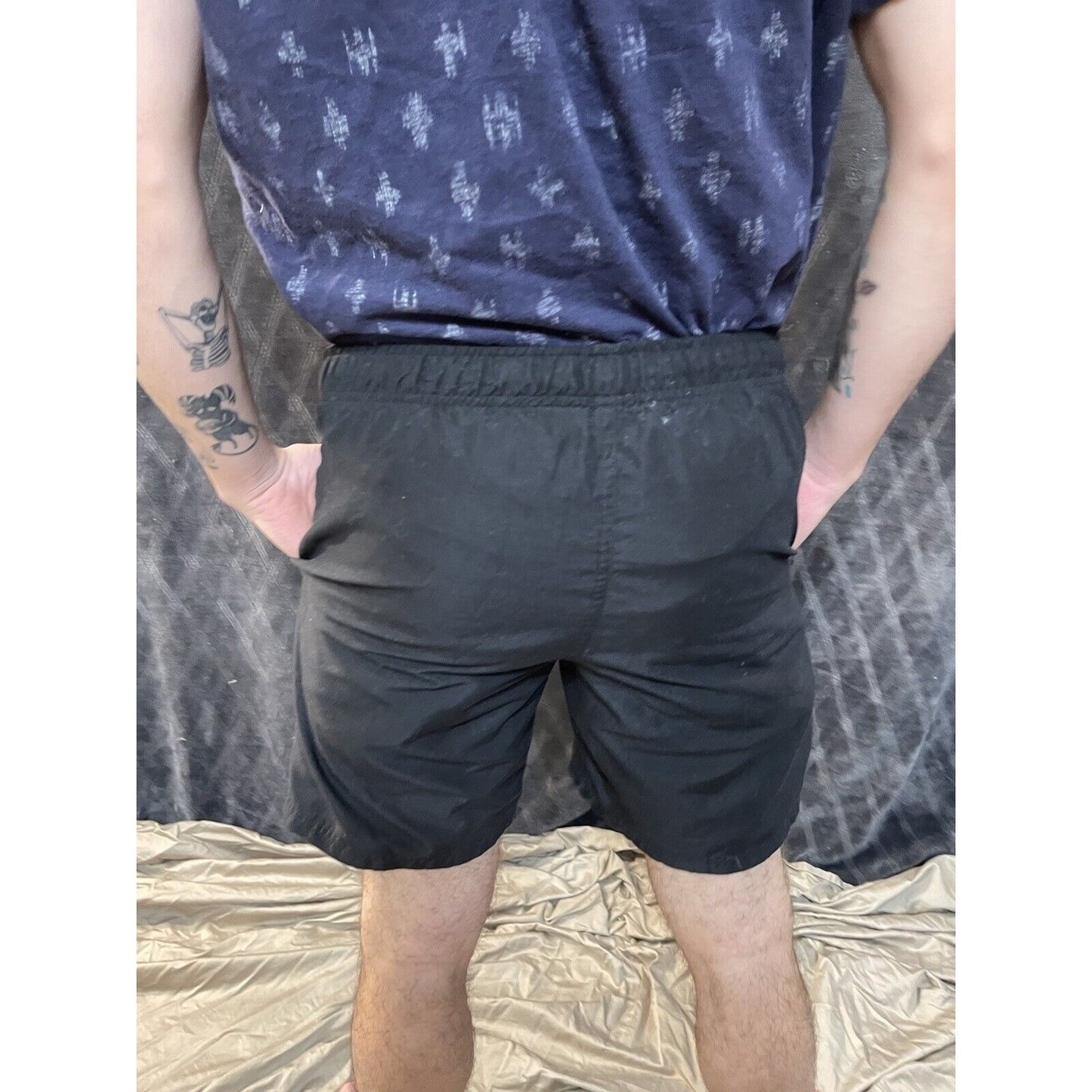 men’s arena black lined shorts japanese 105cm