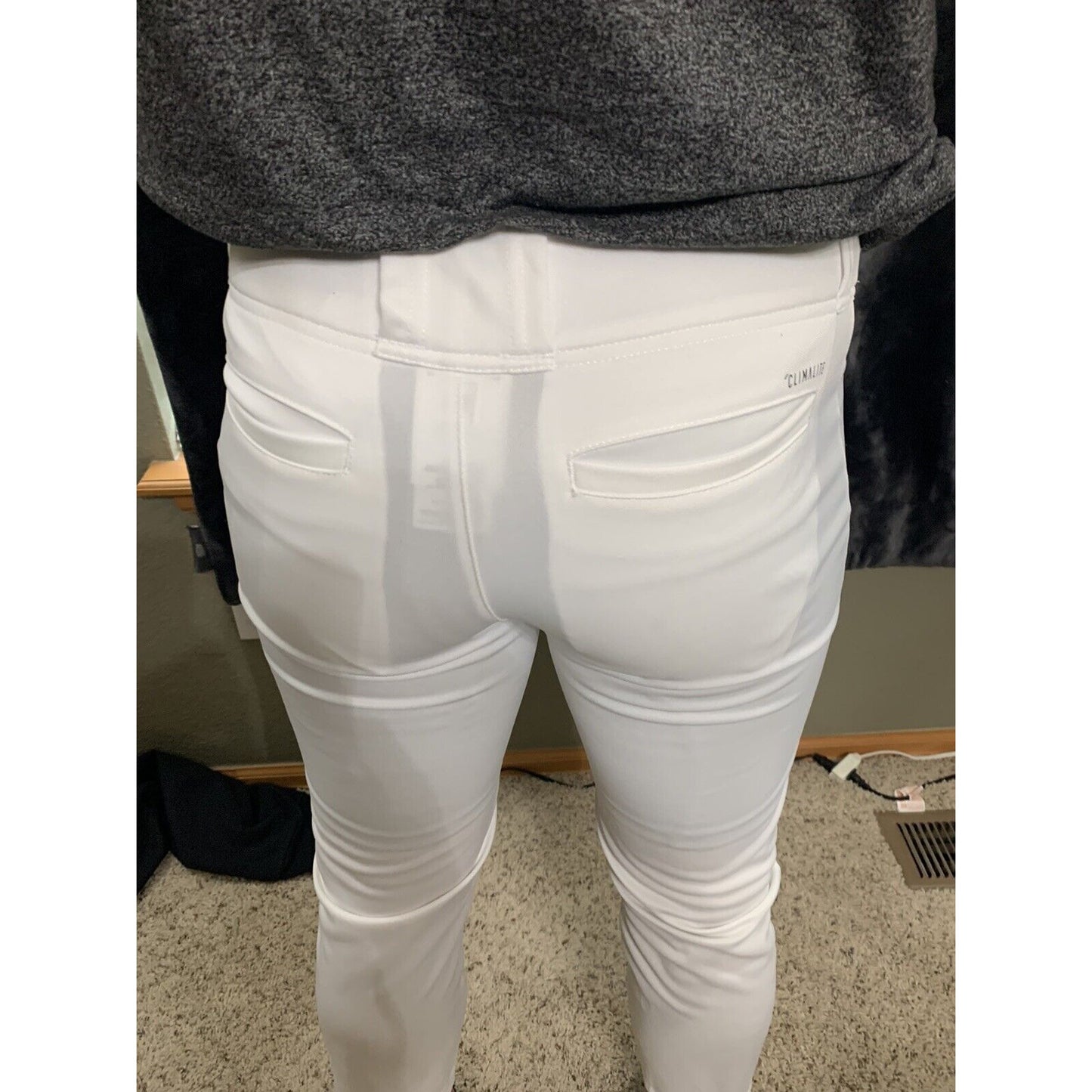 Men’s Adidas Climalite White Polyester Baseball Pants Size Large