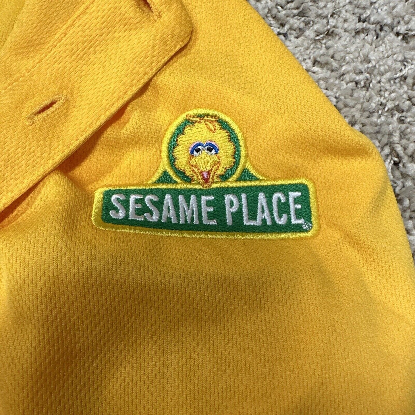 Men’s Yellow Polo Sports Tel Small Sesame Place Shirt Pullover