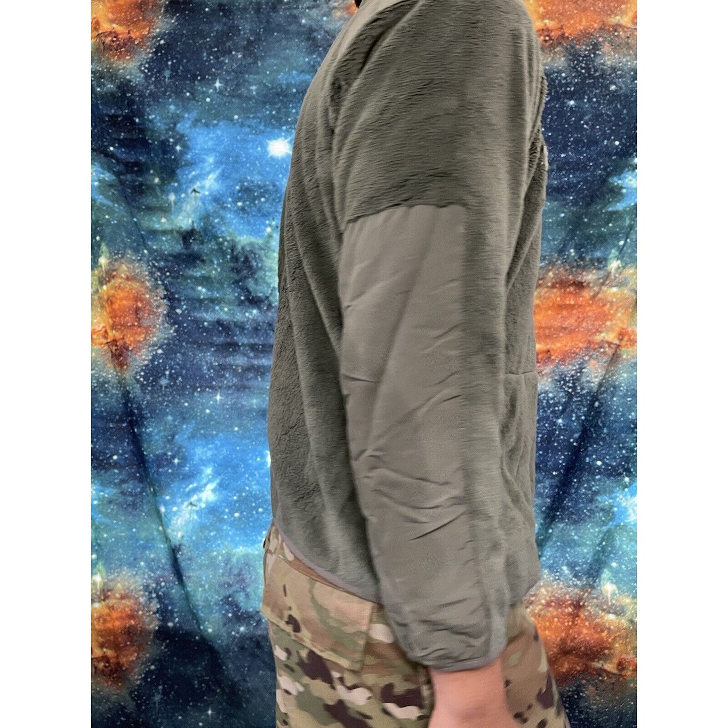Men’s Small Short Sage Green Fleece Zip Jacket Cold Weather Gen III