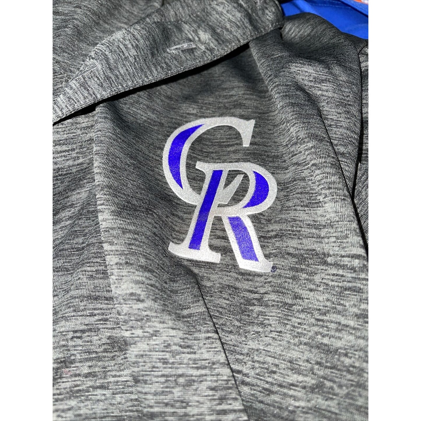 MLB Colorado Rockies Gray Polo Genuine Small Short Sleeve Majestic Cool Base