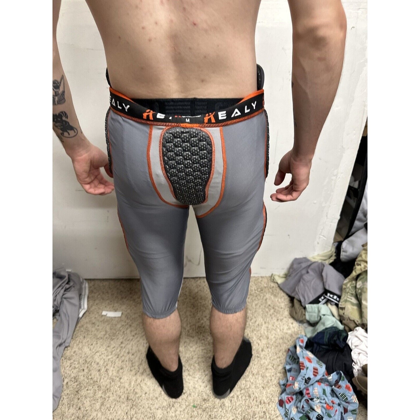 Men’s Healy Sportswear Medium Gray Orange Football Pads Girdle