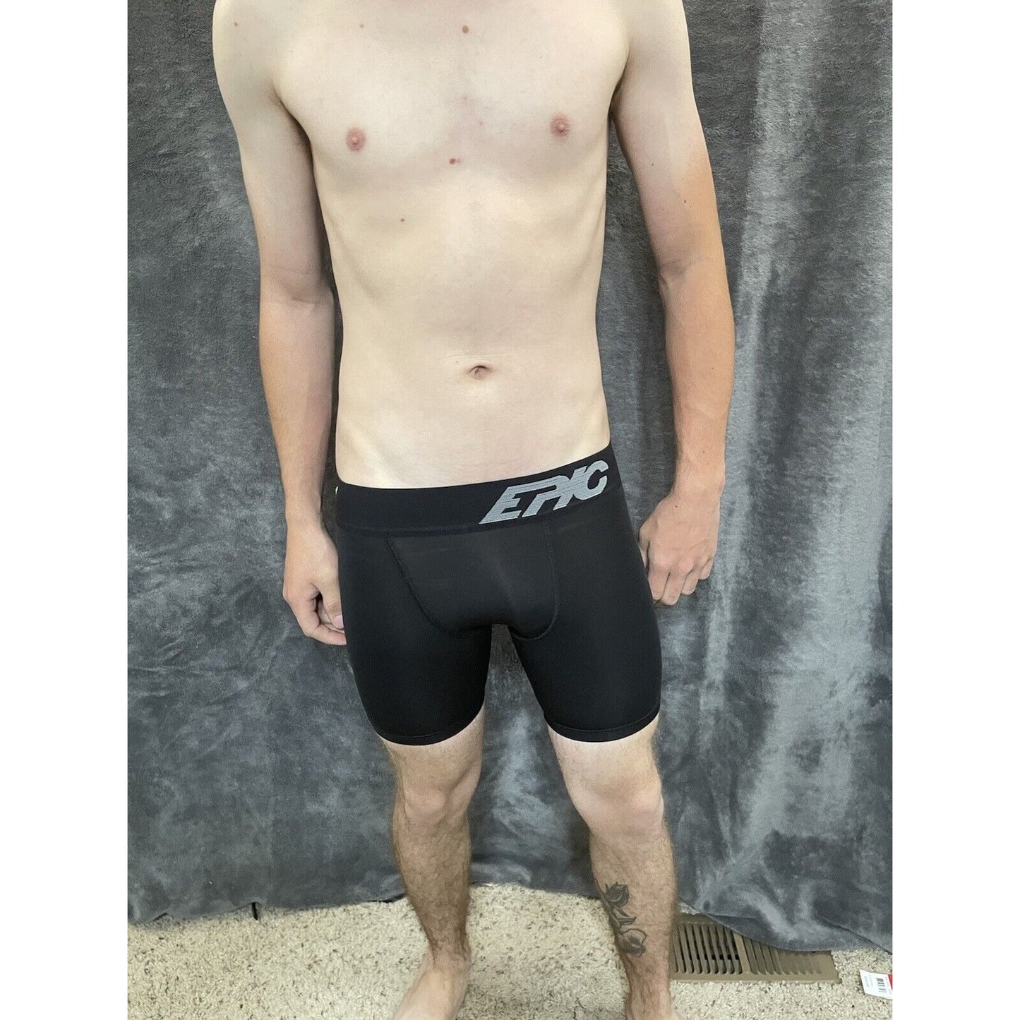 youth boys large black epic stretch 16% spandex compression shorts athletic