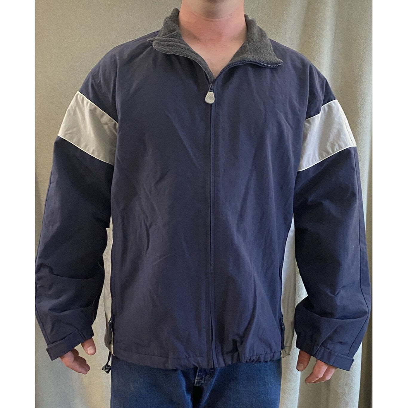 Old Navy Men’s Large Navy Blue Full-zip Varsity Jacket