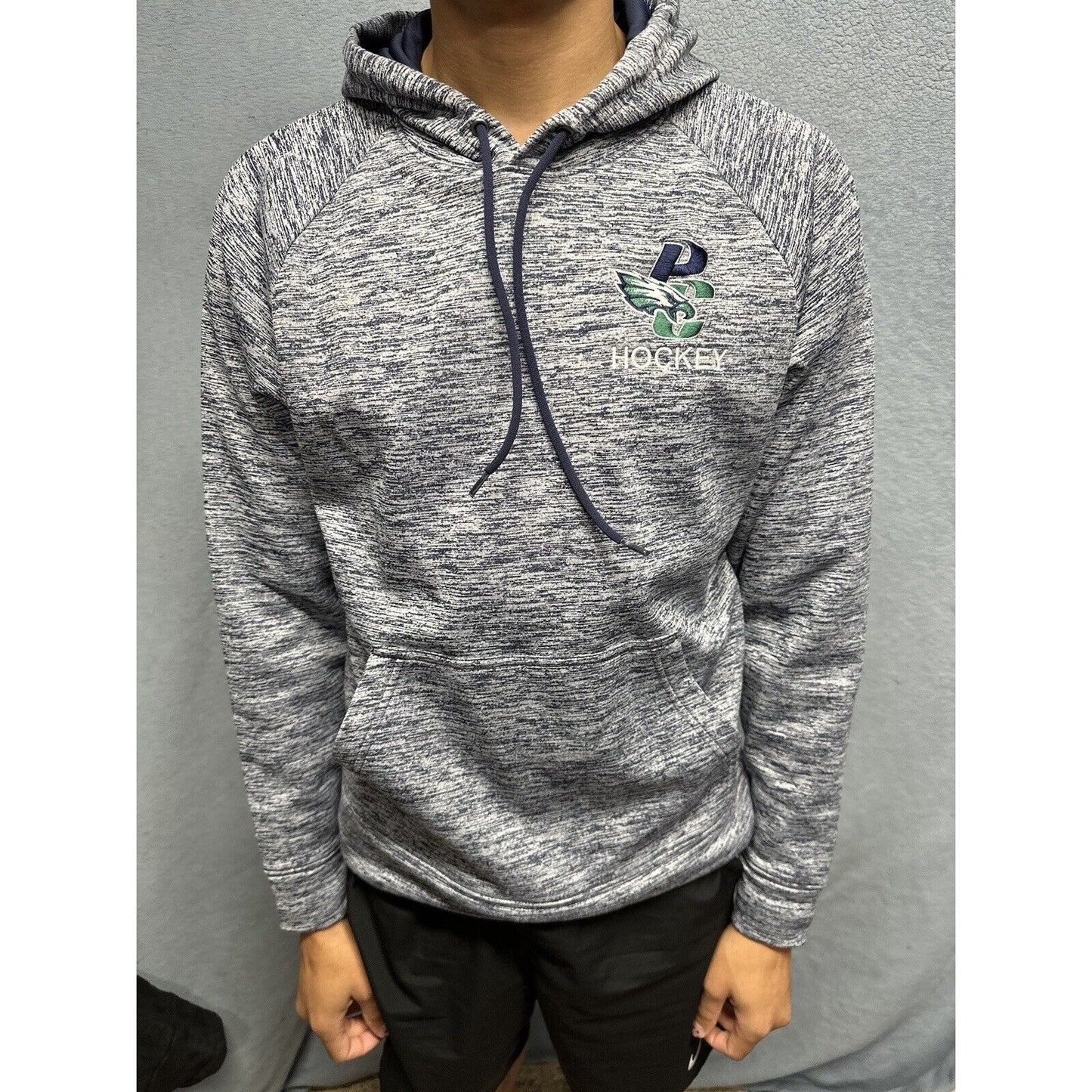 Men’s Blue And Gray Small Sport-tek Pine Creek High School Hockey Pullover Hoodi