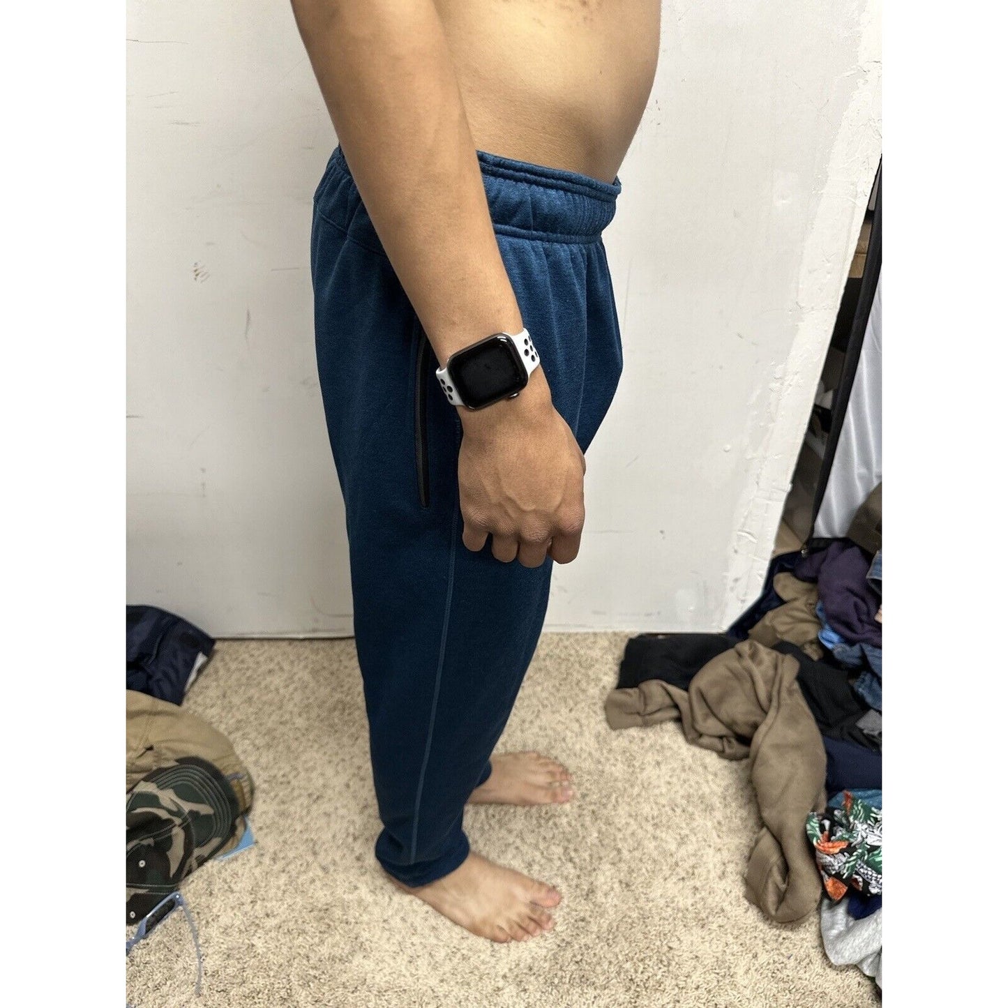 Men’s Russell Small Dri Power Blue Sweatpants With Pockets