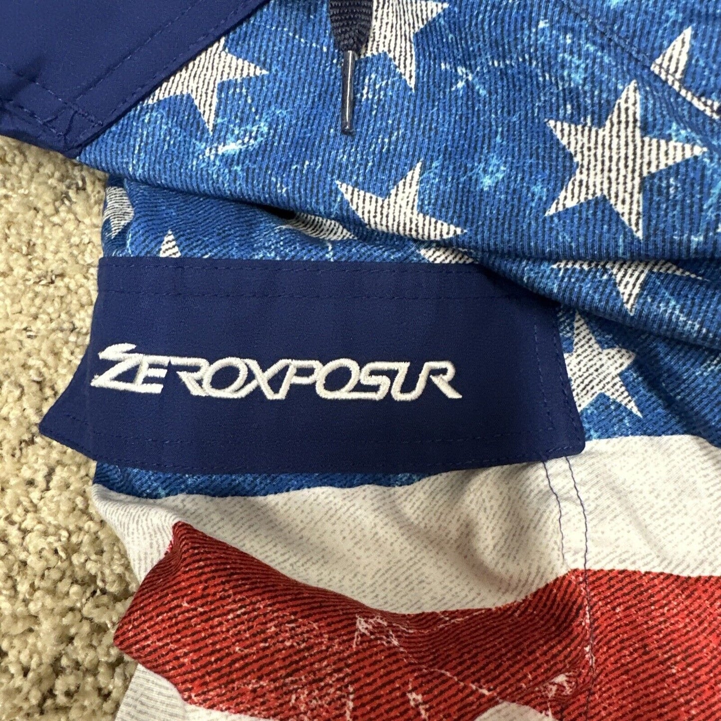 Boy’s XL - 18-20 Patriotic Flag Swim Trunks Bathing Suit Flag American USA Zero