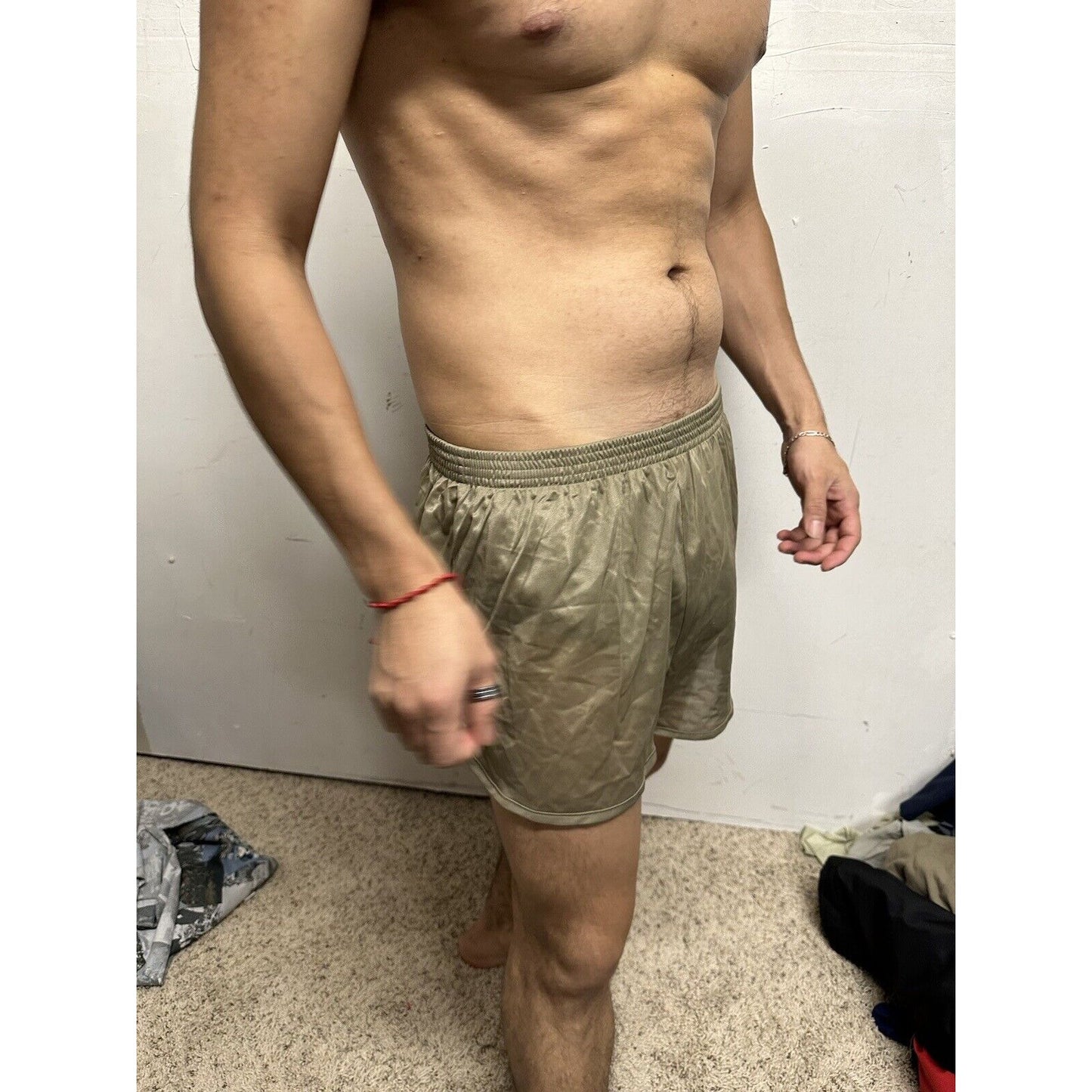 Tan Nylon Soffe Ranger Panties Silkies Running Track Shorts - Men's Medium