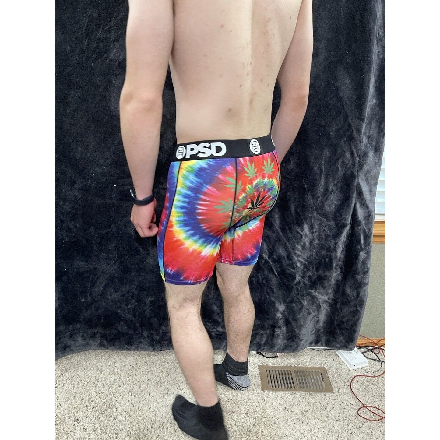 Men’s PSD Tie Dye Weed Medium Boxer Briefs New