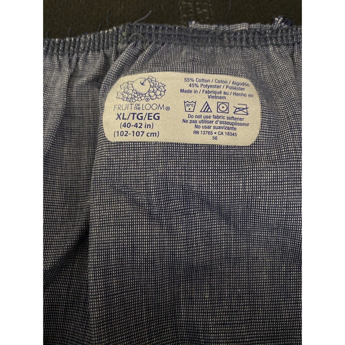 Fruit Of The Loom Men’s XL Slate Blue Cotton-blend Boxer Shorts New