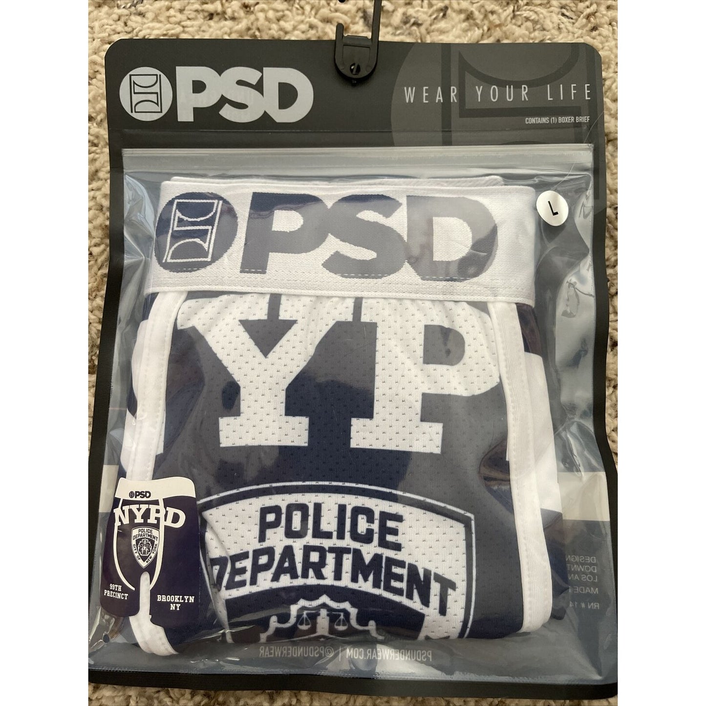 Men’s PSD Large NYPD New York Police Boxer Briefs Blue