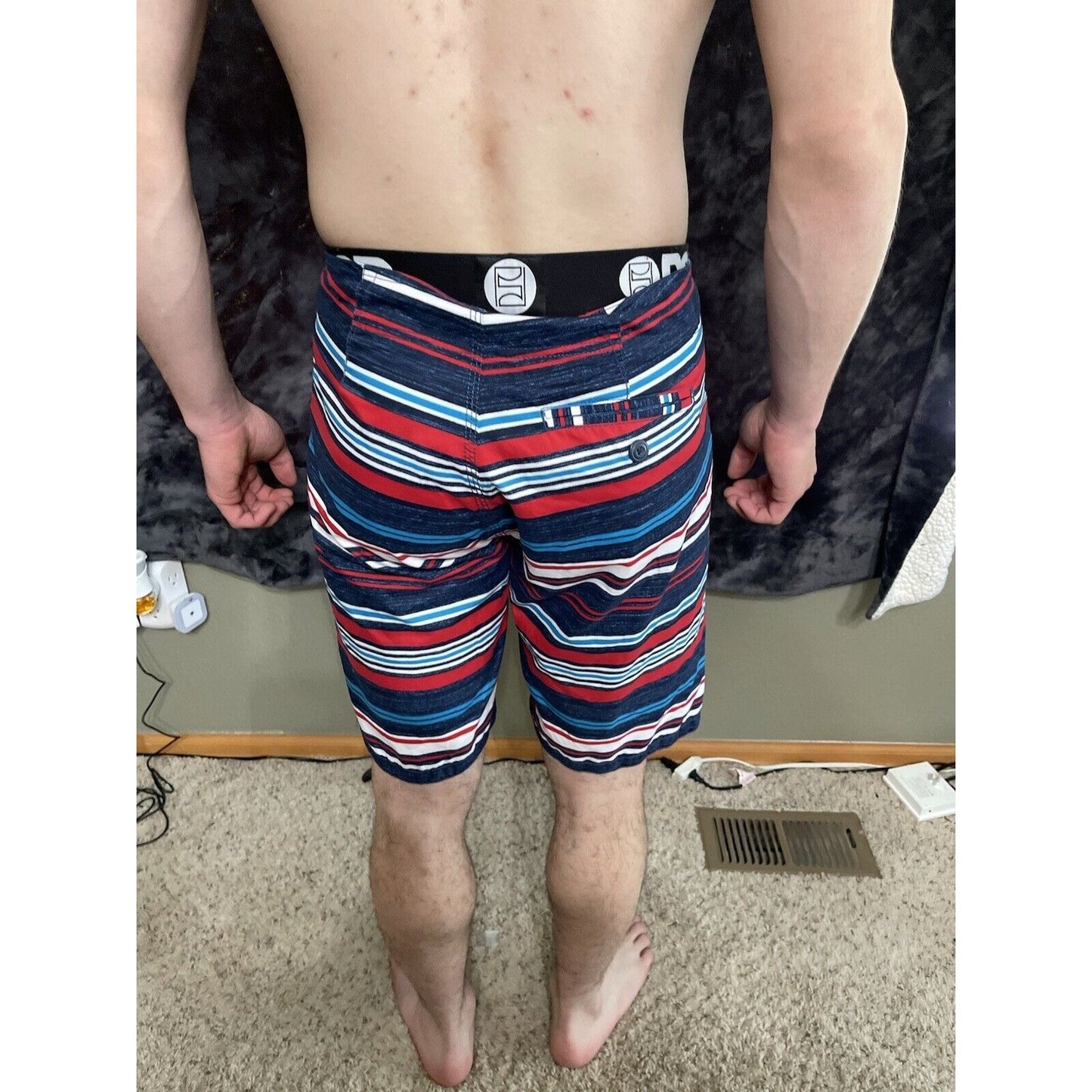 Men’s Small Old Navy Swim Trunks Striped Patriotic