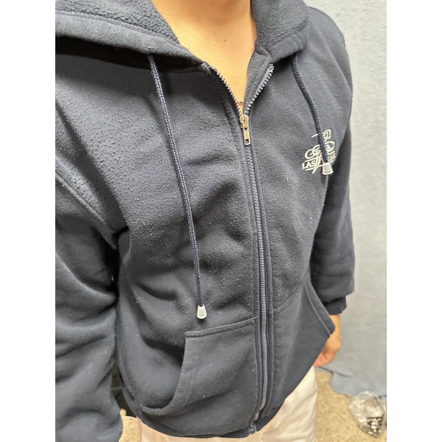Men’s Dark Blue Full Zip Hoodie Las Vegas Medium DC Classic Polyester