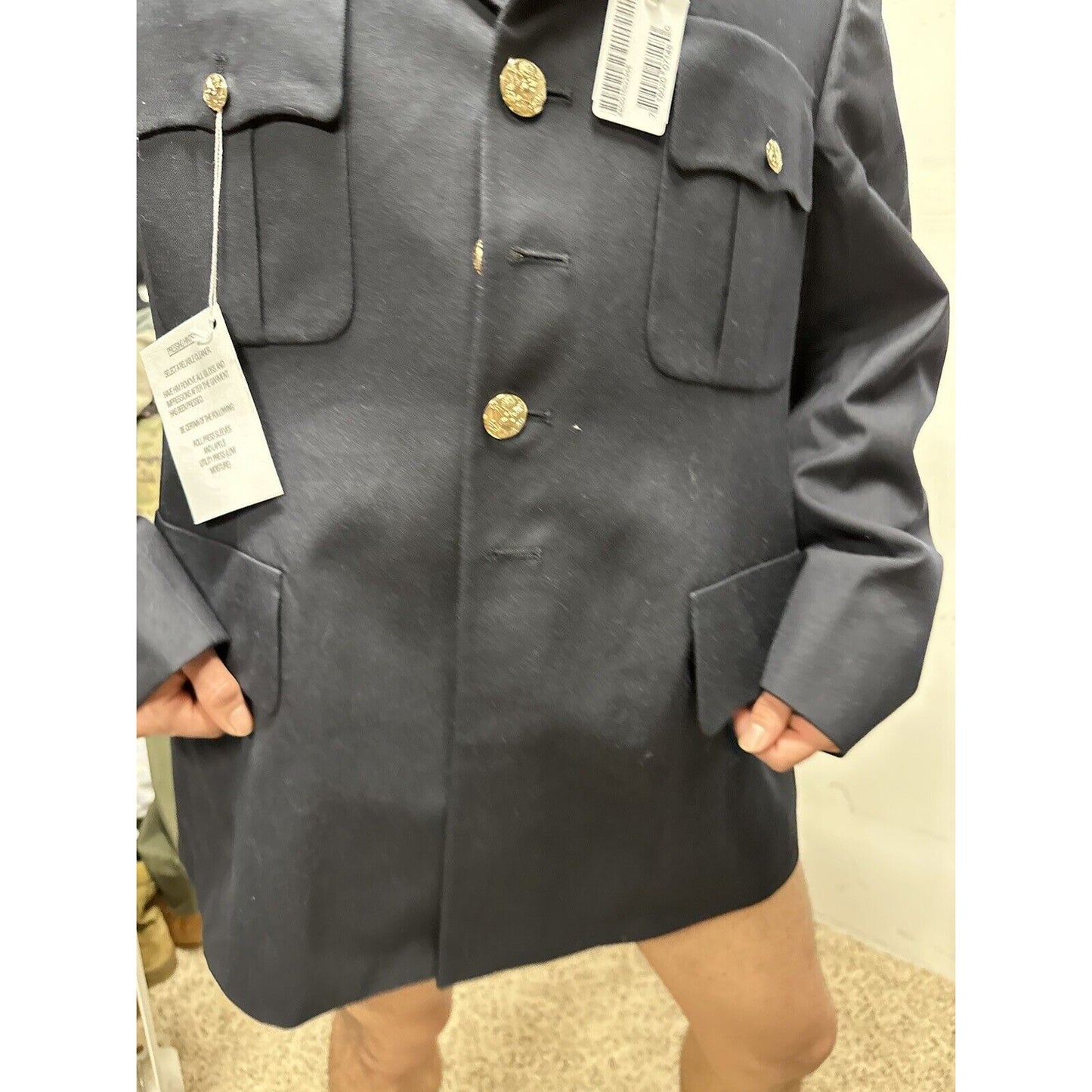 Men’s Army Coat Poly Wool Army Blue 450 42RC DSCP Dress Coat Uniform