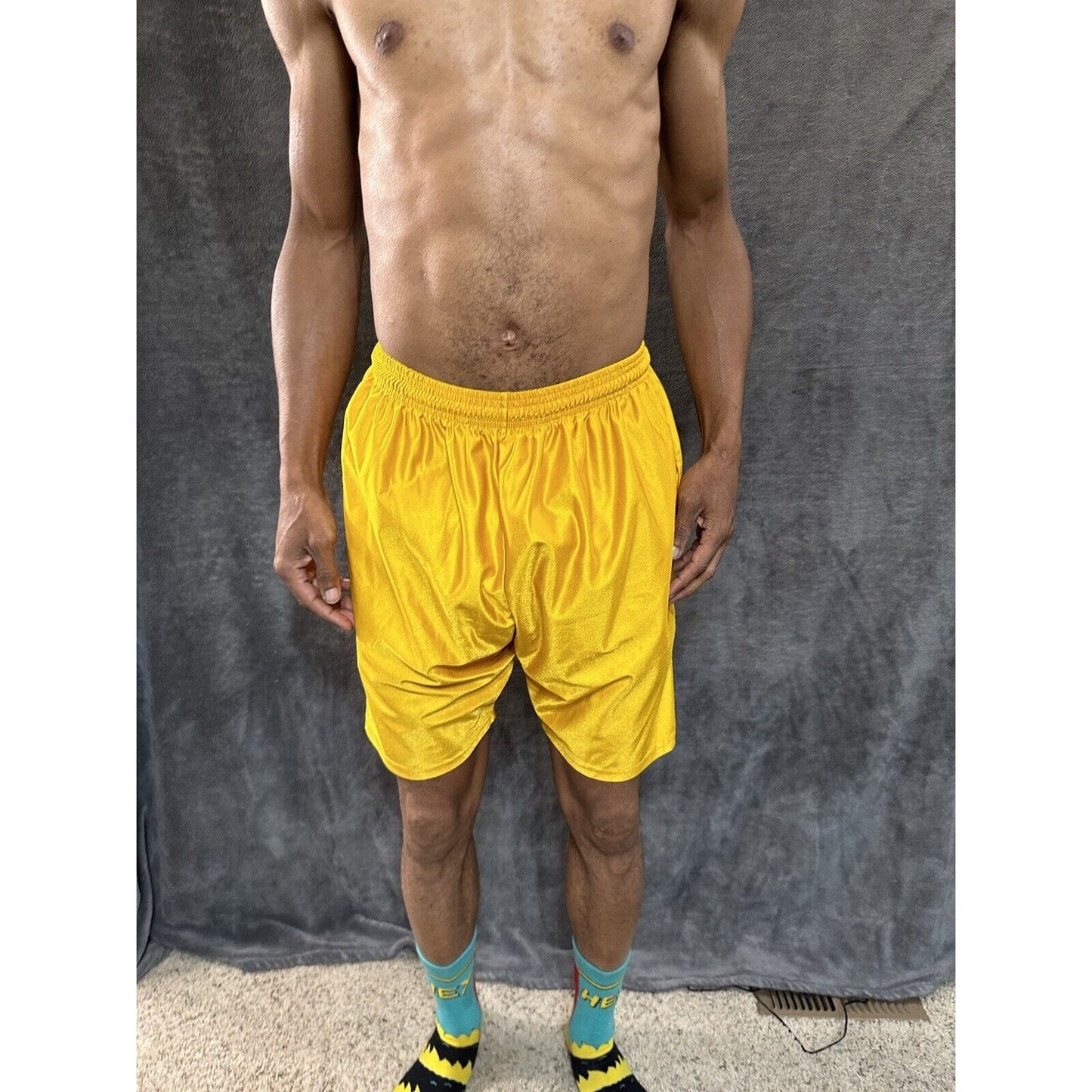 Men’s Gold Dazzle Medium Russell Athletic Shorts With Pockets