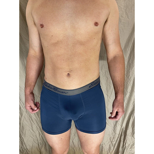 men's eddie bauer medium compression shorts 8% spandex Dark Blue