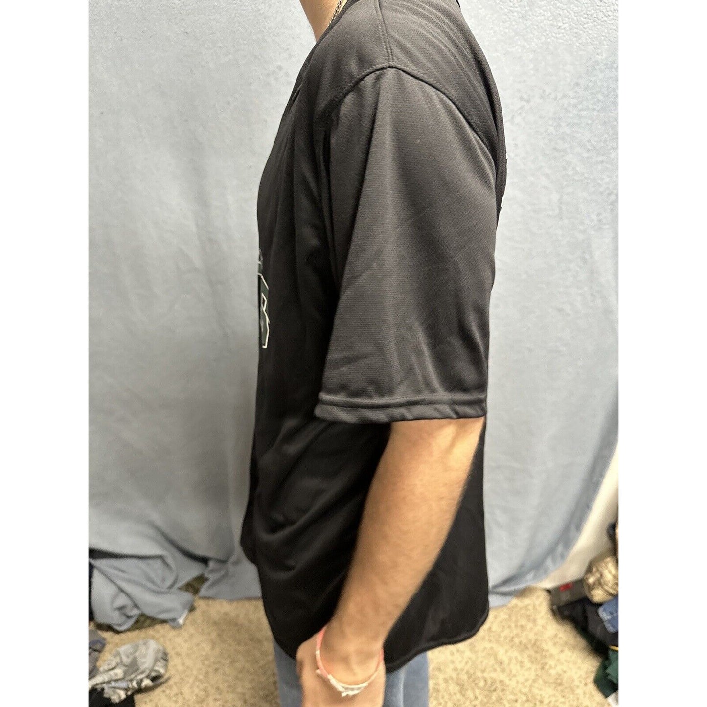 Men’s Augusta Sportswear Black Large Eagles Baseball Jersey
