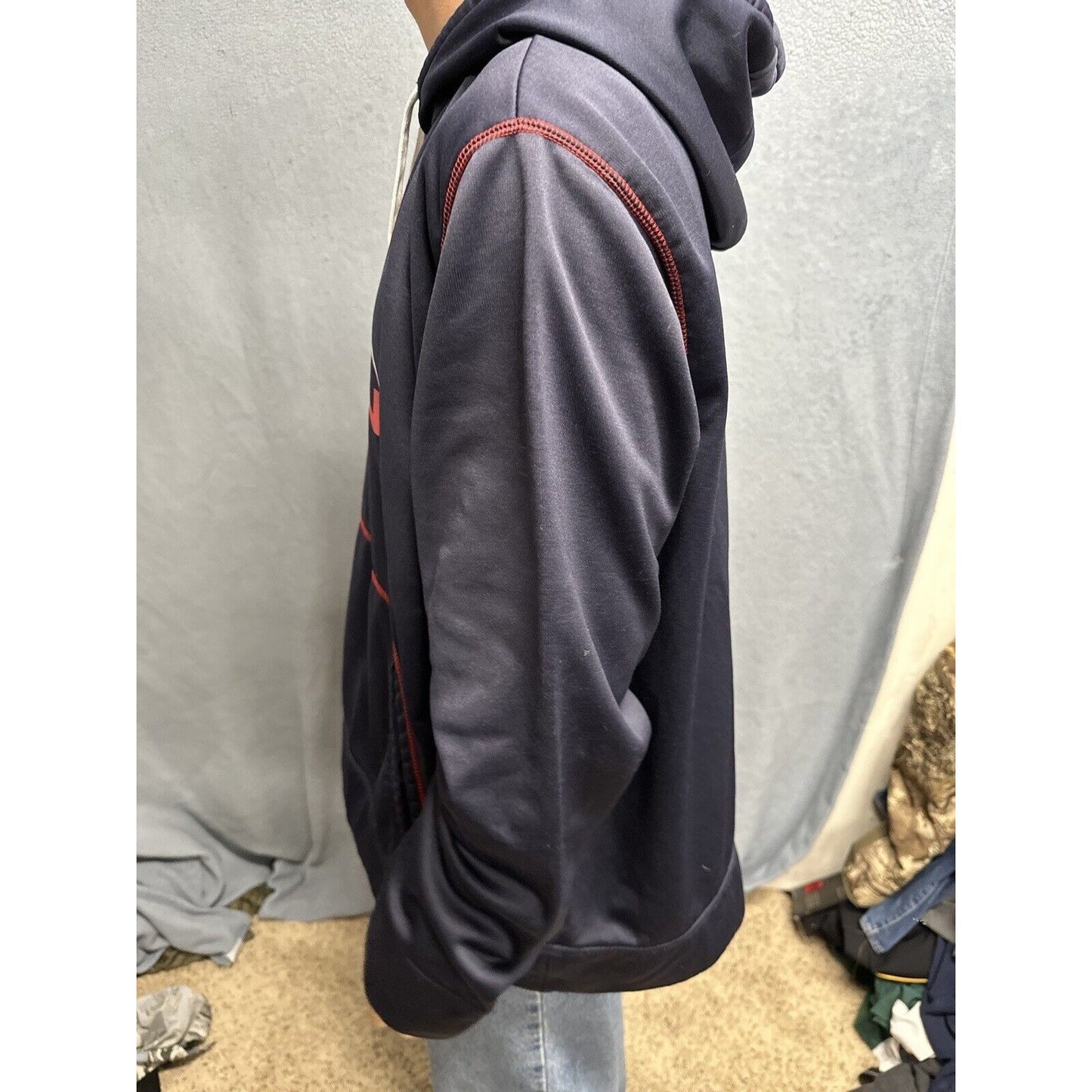 Men’s Dark Blue And Red AND1 Pullover Hoodie 2XL