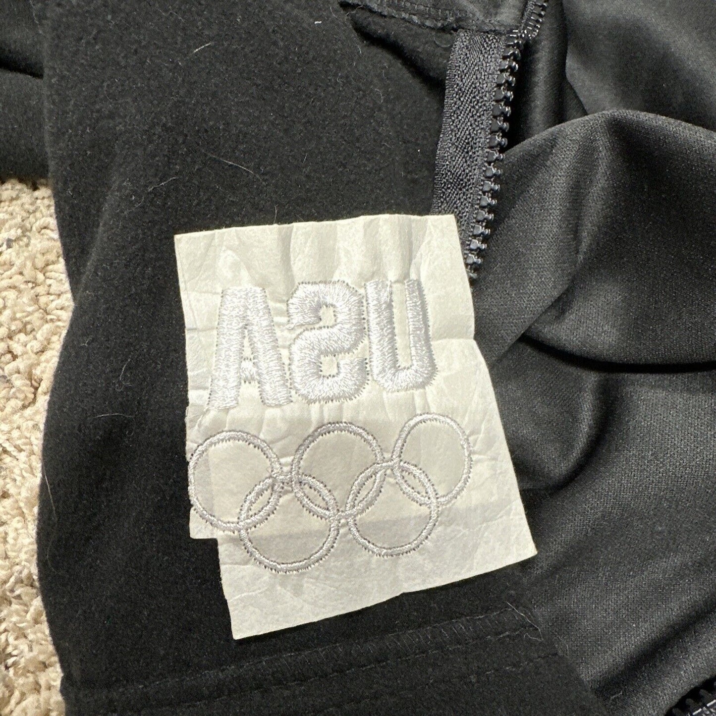Men’s Black Full Zip XL Us Olympics Committee Jacket Black
