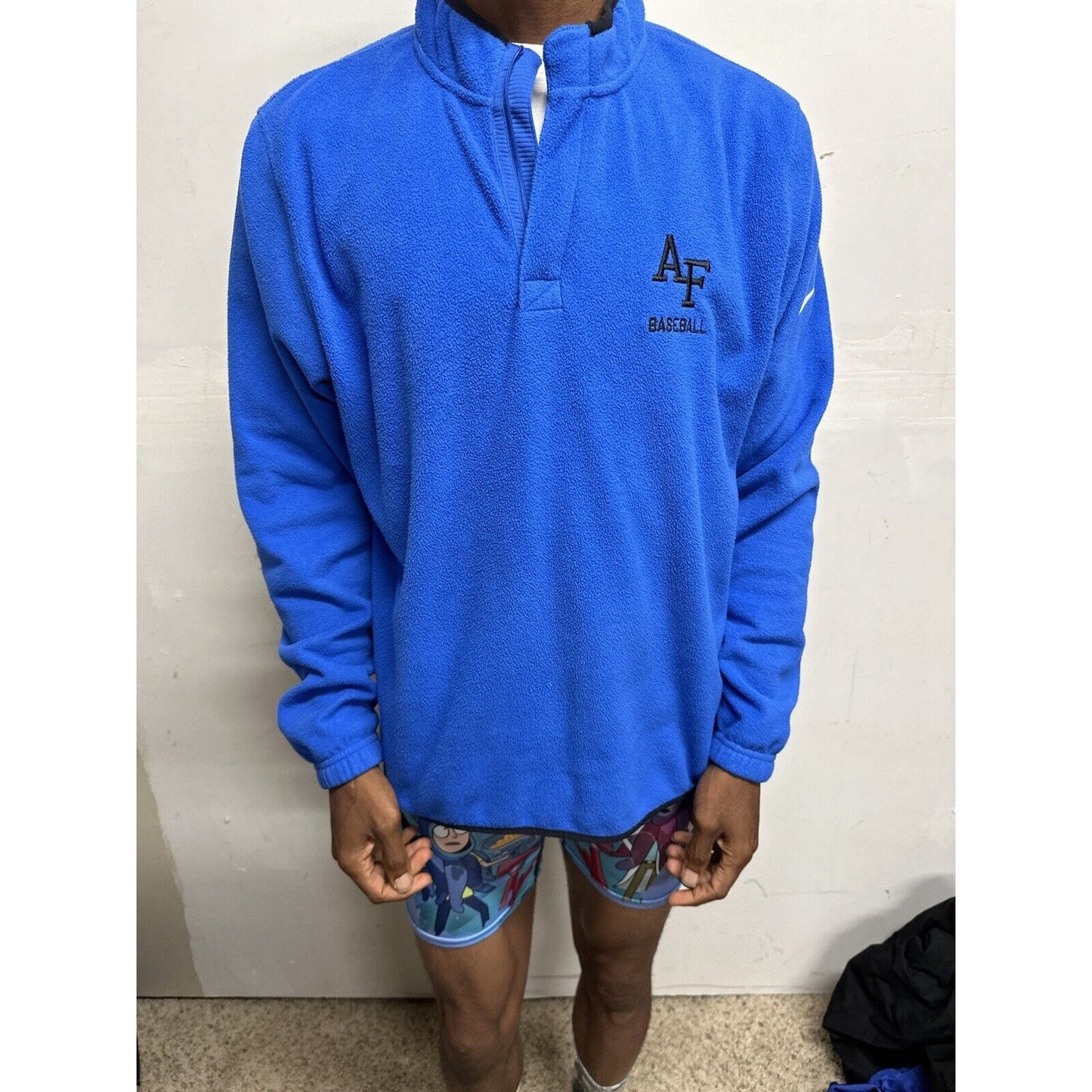 Men’s Air Force Baseball Blue Long Sleeve Large Nike Fleece Jacket