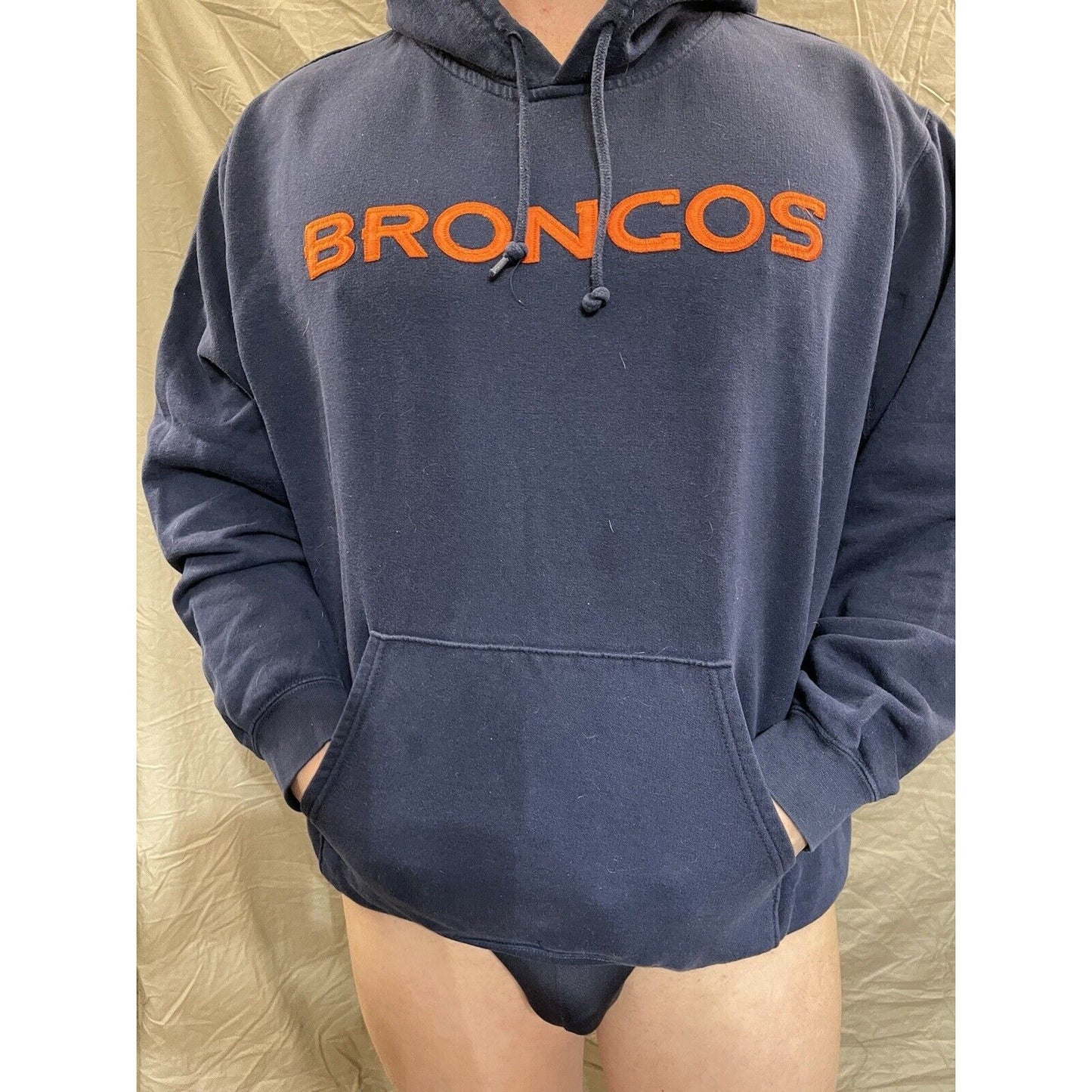 Men's Denver Broncos Pullover hoodie NFL Apparel fits like a loose medium