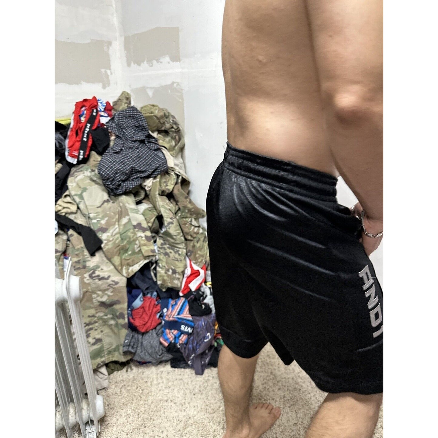 Men’s Black And1 Small Athletic Shorts With Pockets