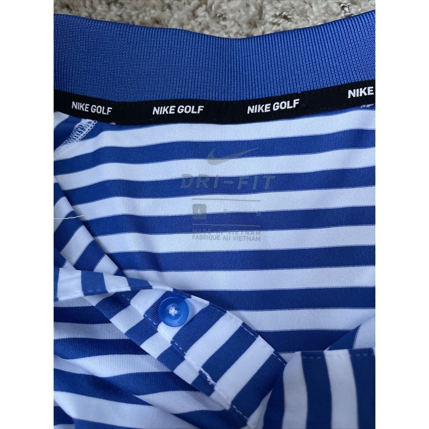 Men’s Doherty High School Spartans Striped blue Nike Golf Shirt Sleeve Shirt L