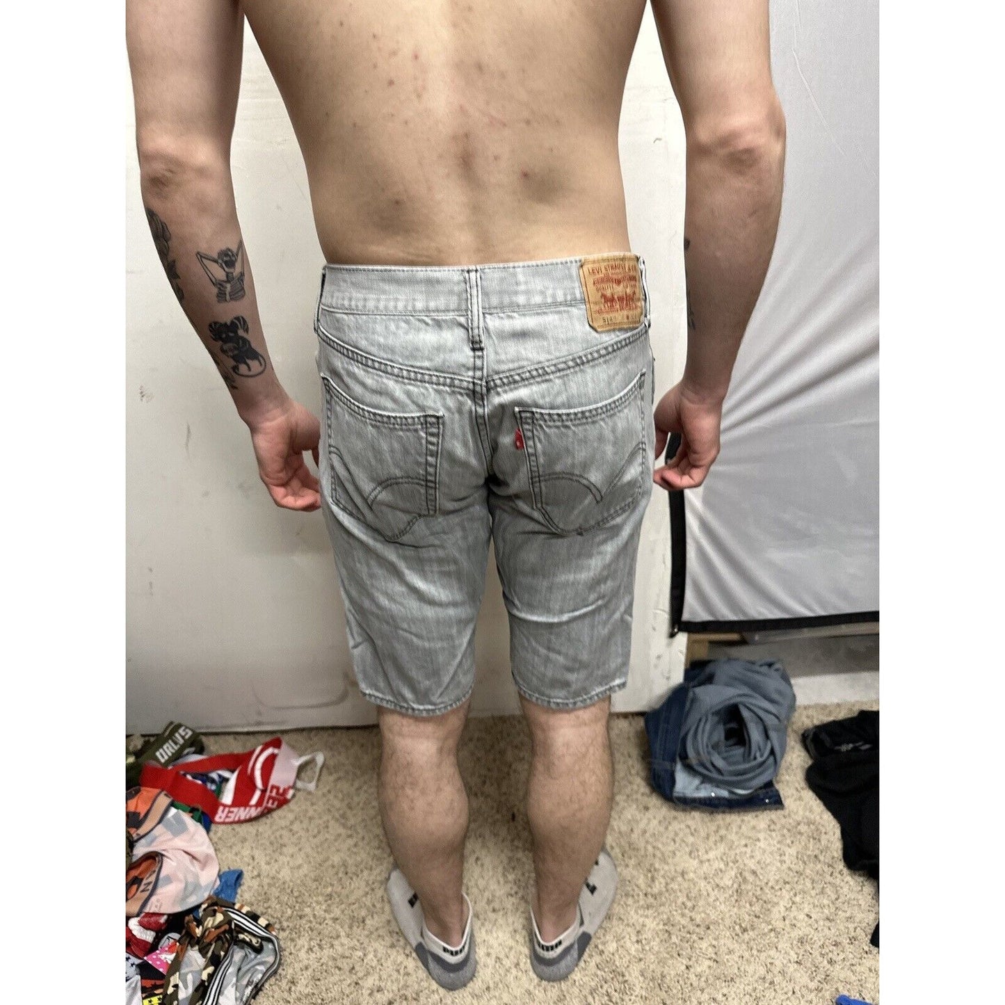 Men’s Gray Slim Straight Levi’s 514 Denim Shorts Size 32