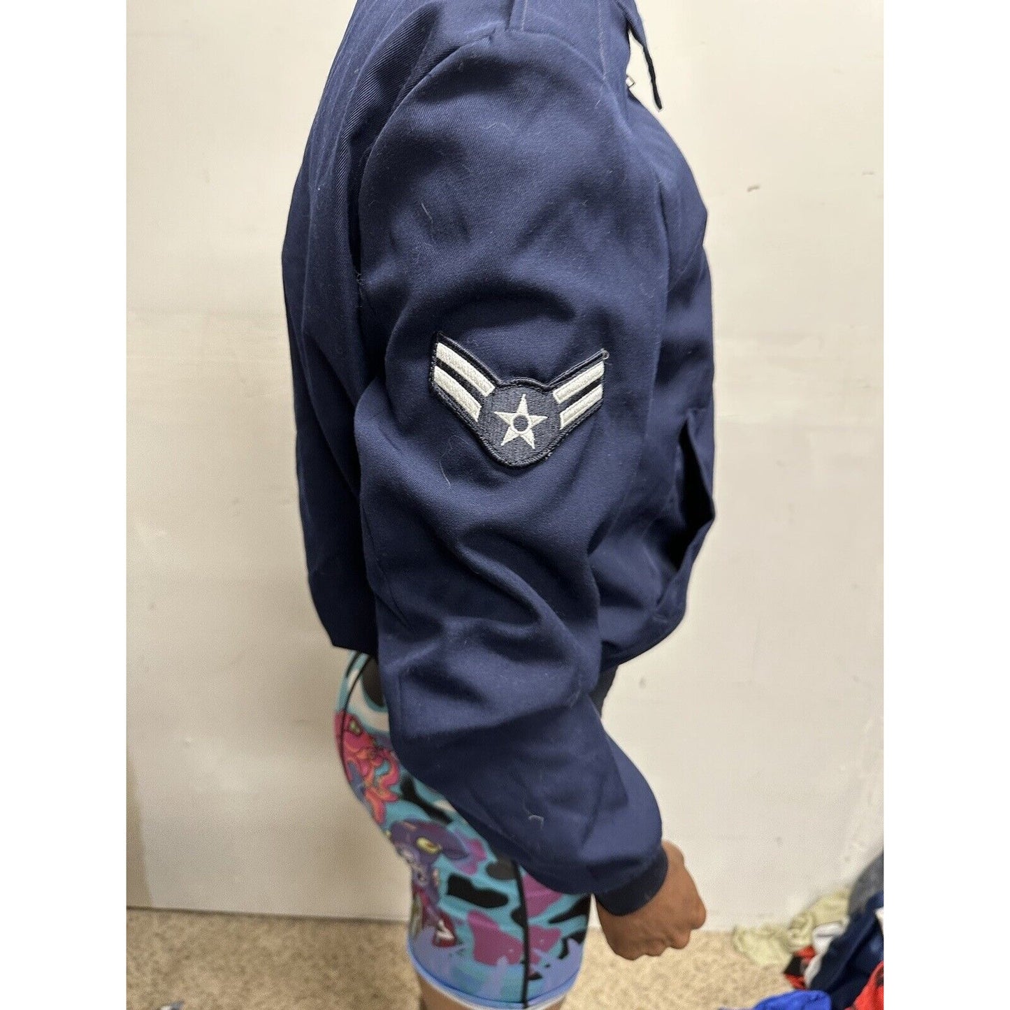 Men’s USAF Jacket 38R With Lining Blues Coat With Rank Sewed On