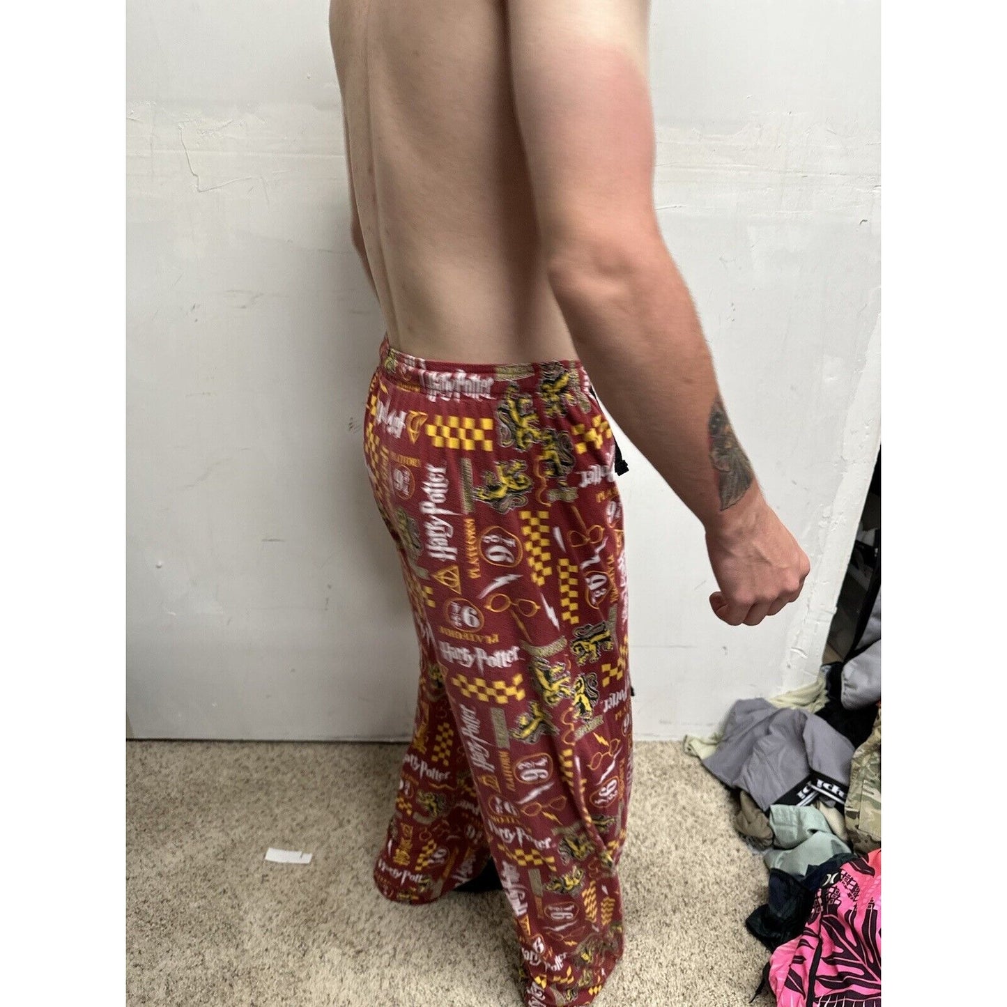 MENS XL Harry Potter Hogwarts Gryffindor Sleep Lounge Pajama Pants Platform