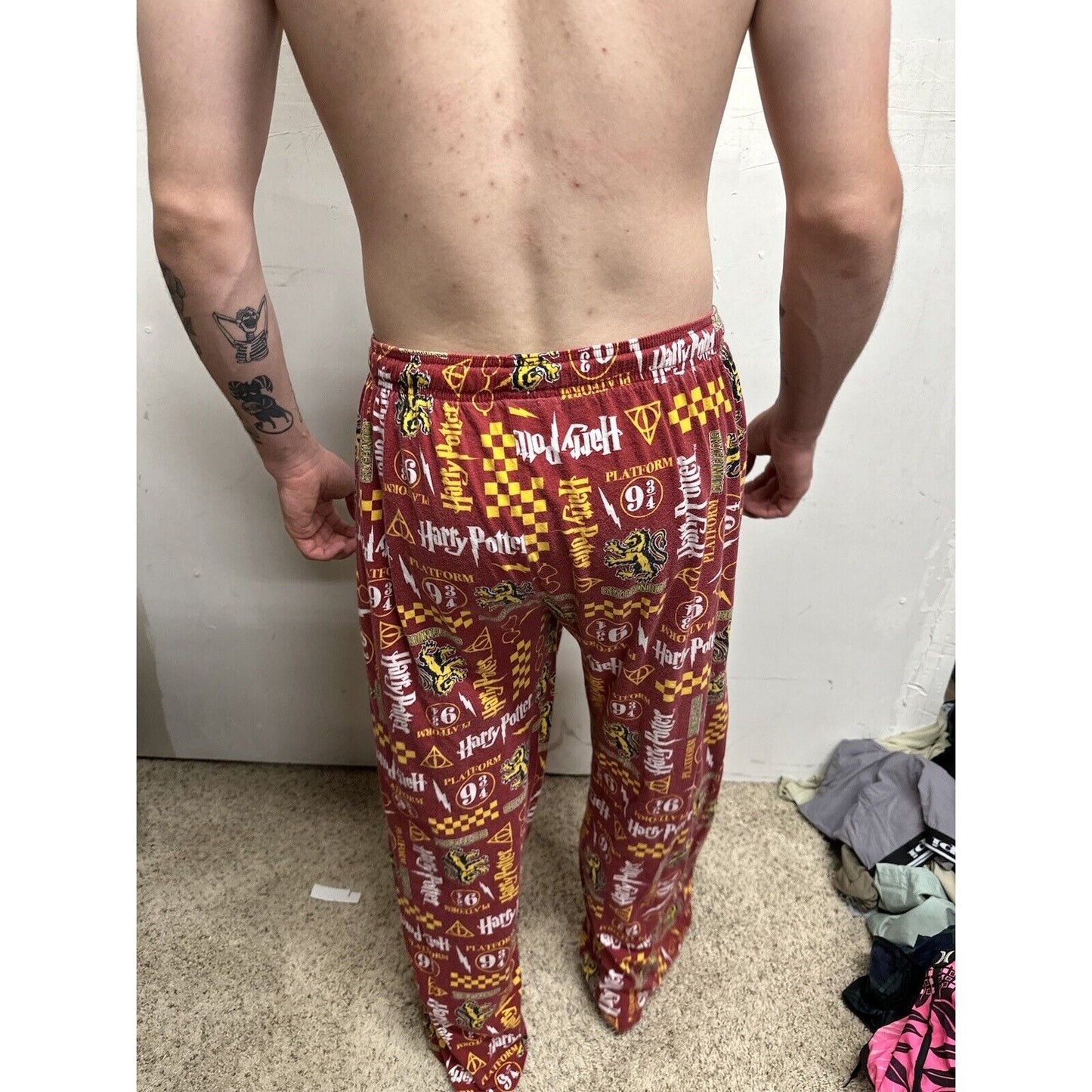 MENS XL Harry Potter Hogwarts Gryffindor Sleep Lounge Pajama Pants Platform