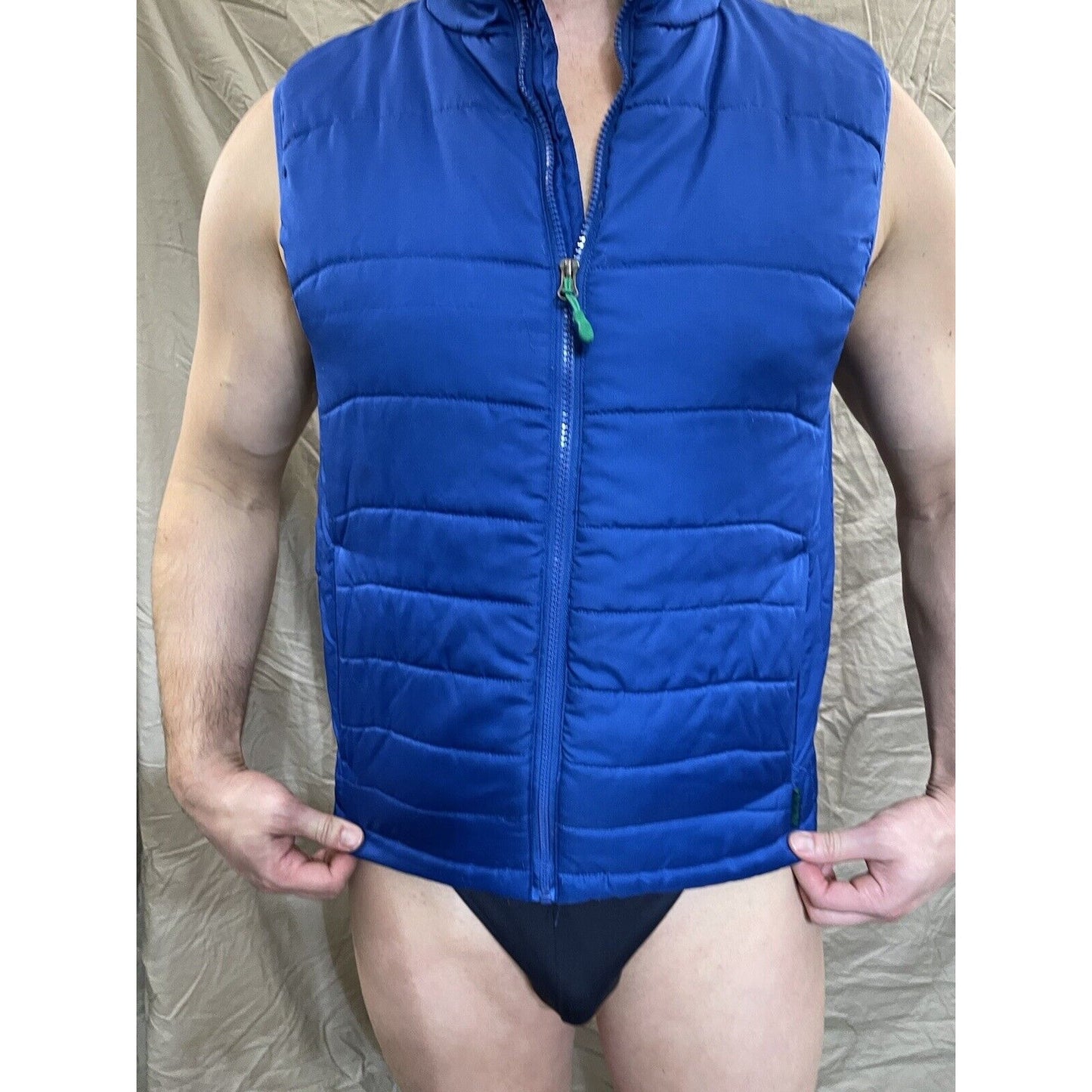 men's pacific trail blue sleeveless vest Small