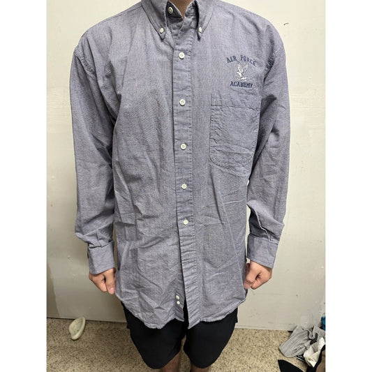Men’s Blue Vantage Medium Long Sleeve Button Up Air Force Academy USAFA Shirt