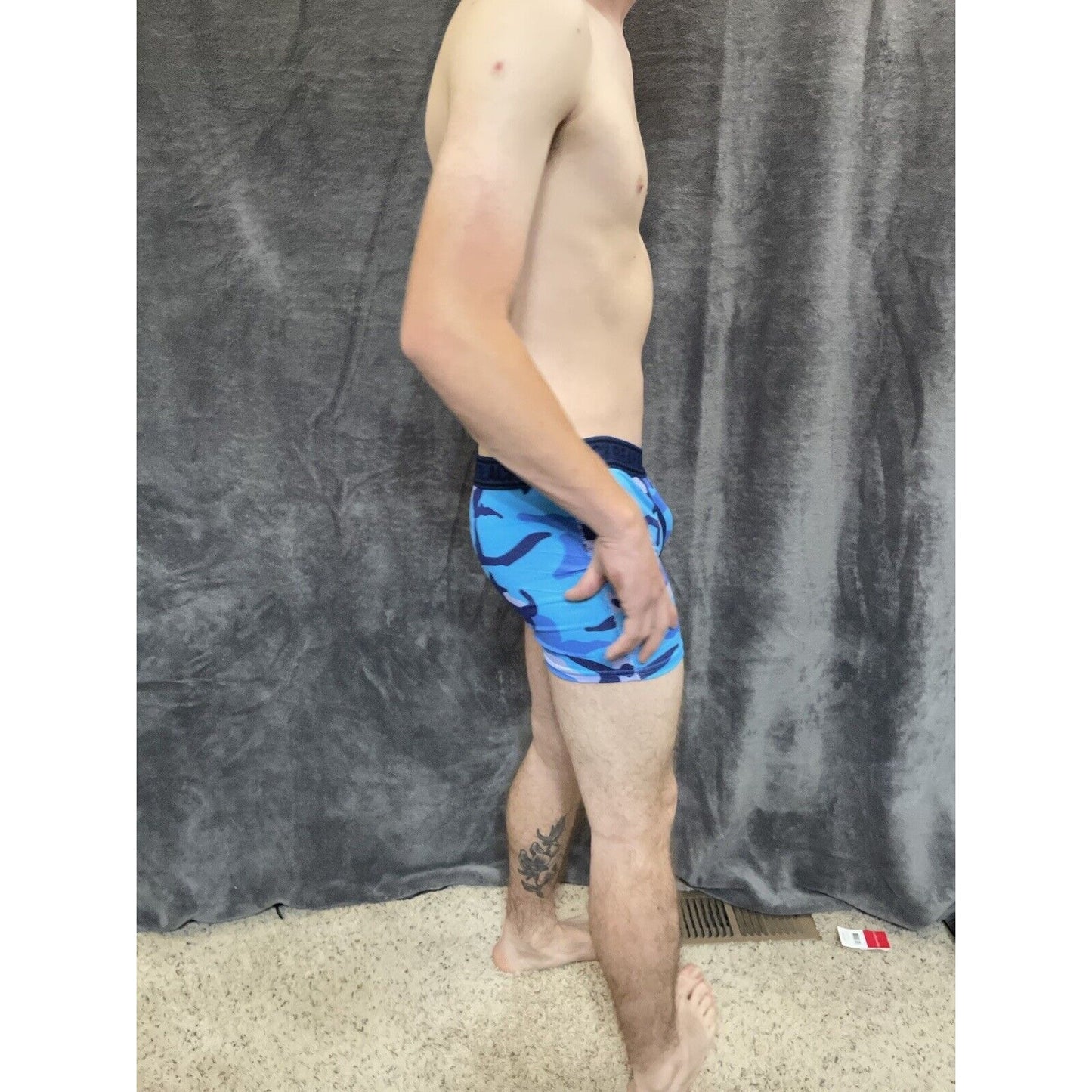 men's medium athletic trunk style black bear boxer brief Blue Camo