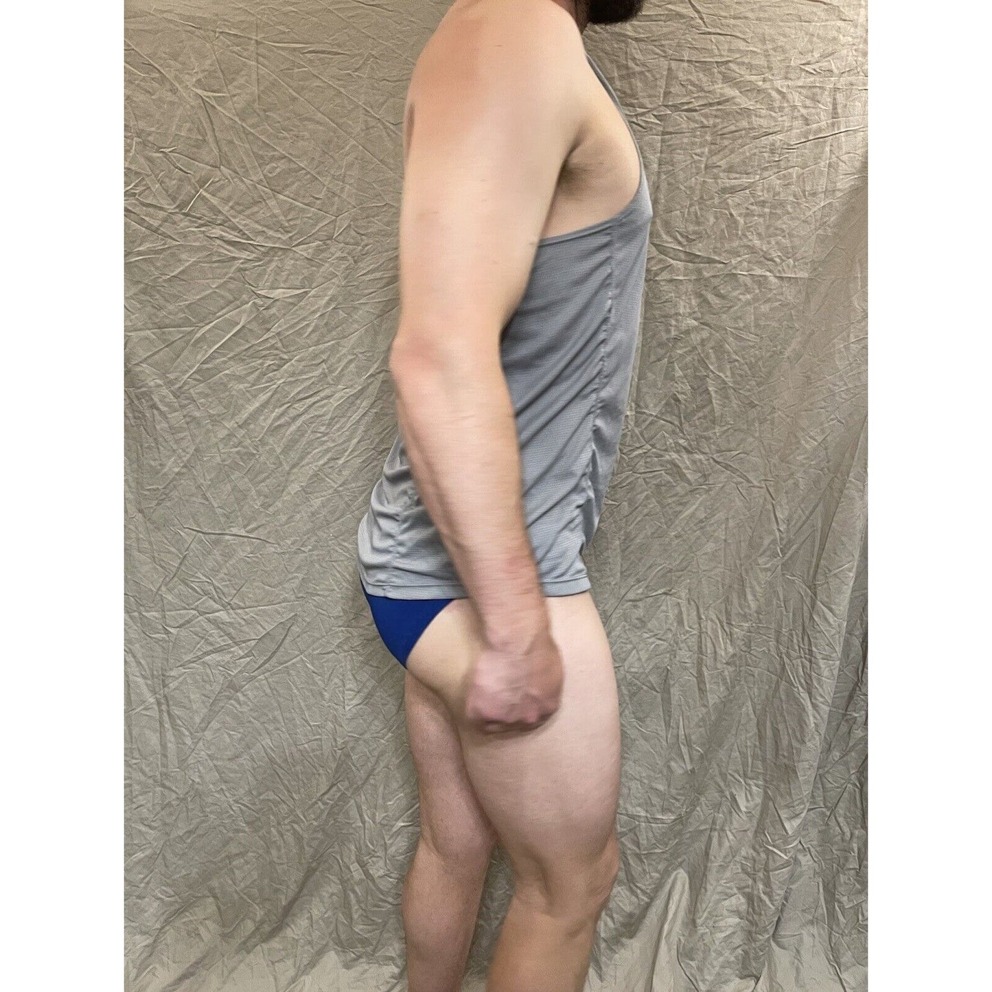 men's gray medium neleus sports pro tank top musle workout shirt