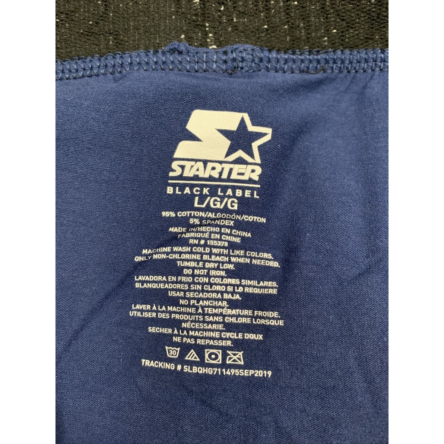 Blue Men’s Large Starter Black Label Compression Shorts 95% Cotton, 5% Spandex