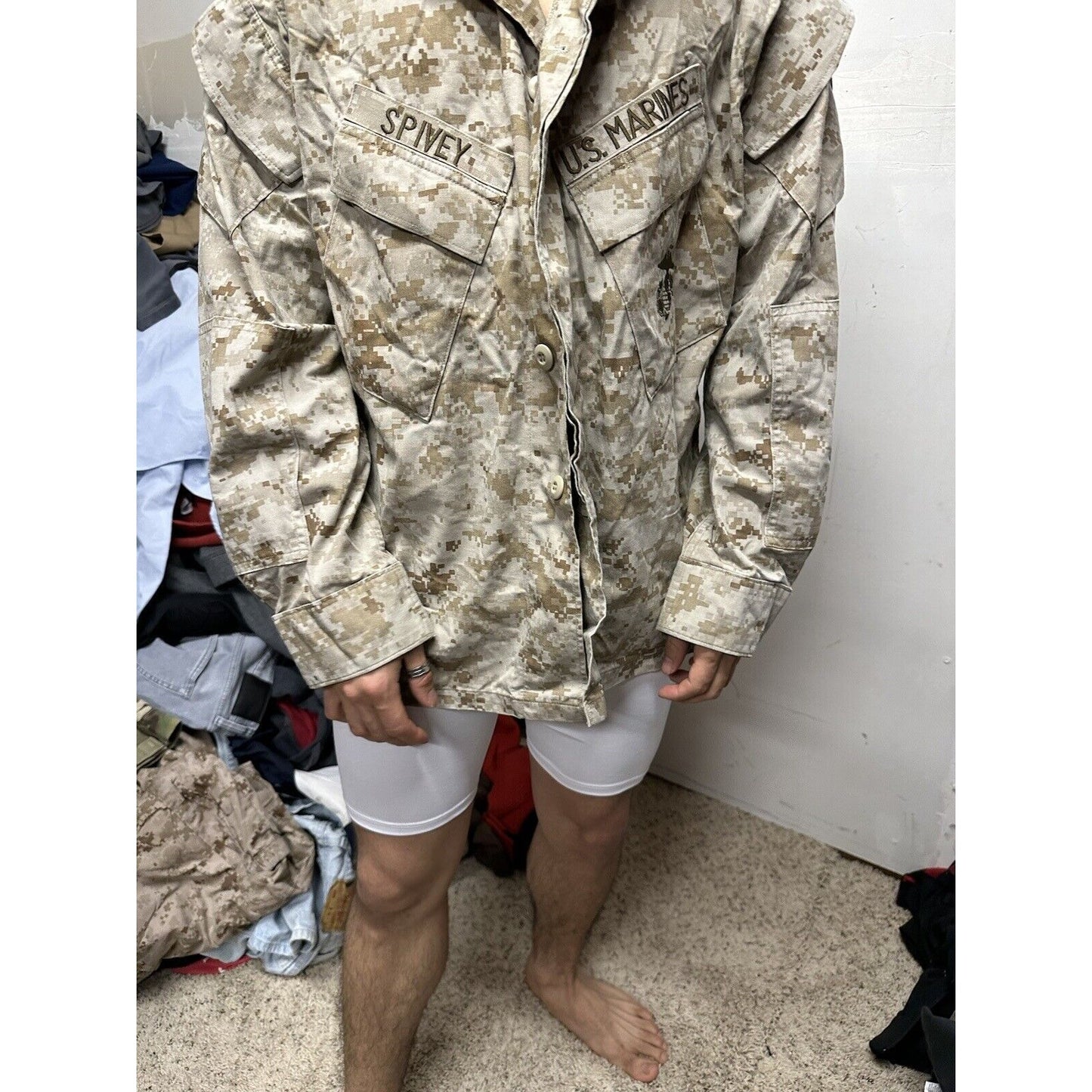 Men’s USMC Marine Corps Blouse Top Uniform Large Short