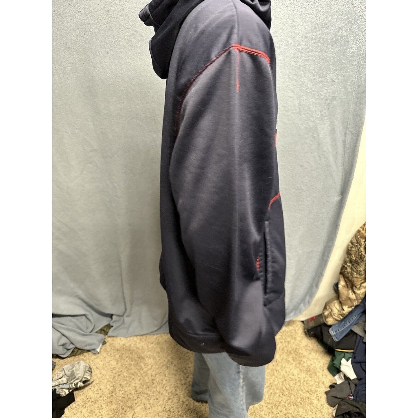 Men’s Dark Blue And Red AND1 Pullover Hoodie 2XL